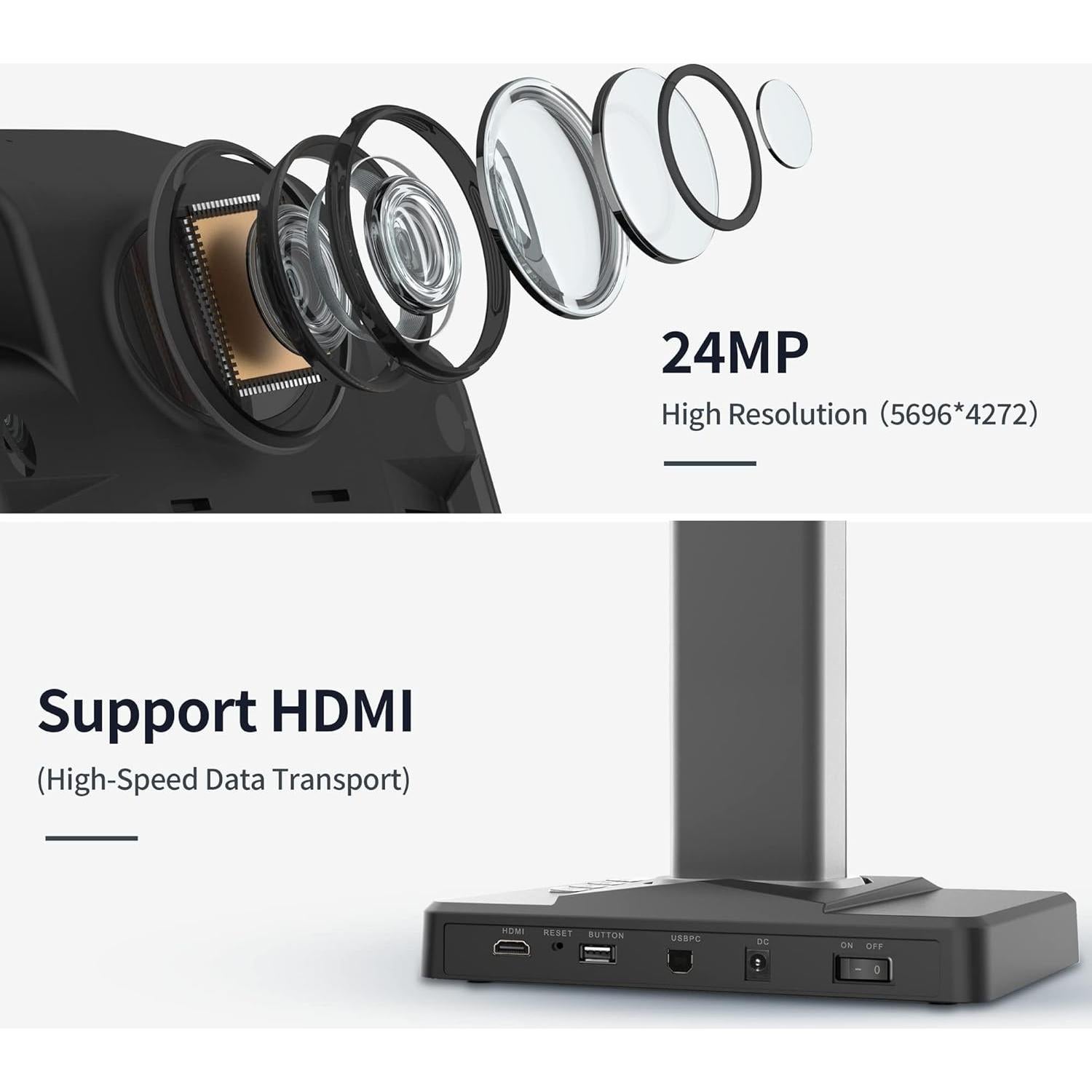 Escáner de Libros CZUR ET24 Pro A3 24MP HDMI OCR 180+ Idiomas