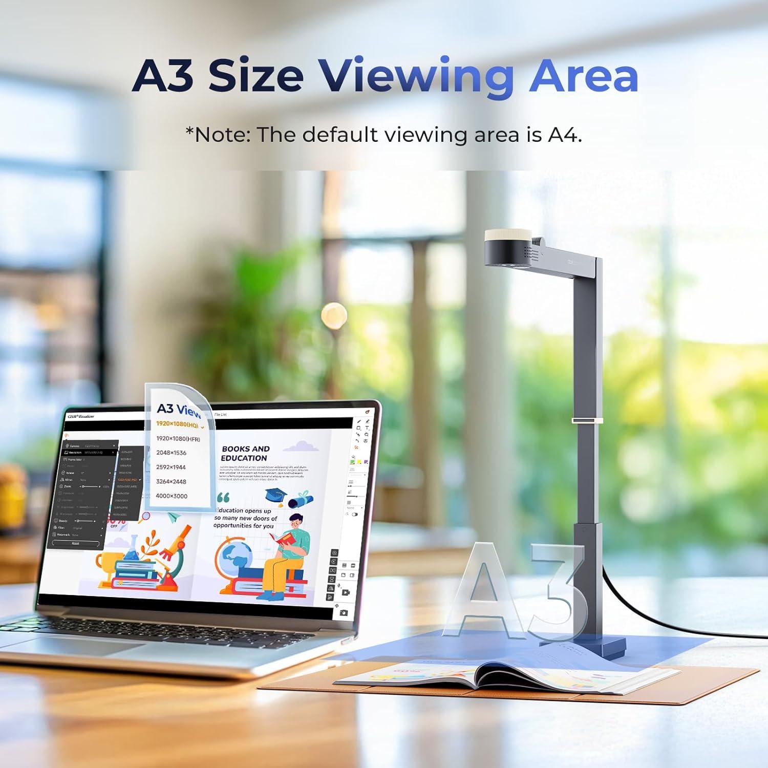 CZUR Fancy S Pro Cámara Documentos 12MP 4K USB Negro