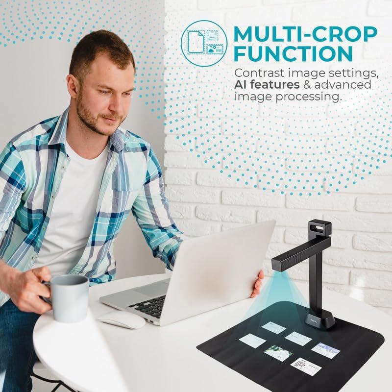 Desk Document Camera a3 Scanner- v6Pro :13MP/21MP visualizer, Free PDF Editor,Portable Scanner,Book Scanner,AI Curve Flattening-Finger Hiding,Win Mac