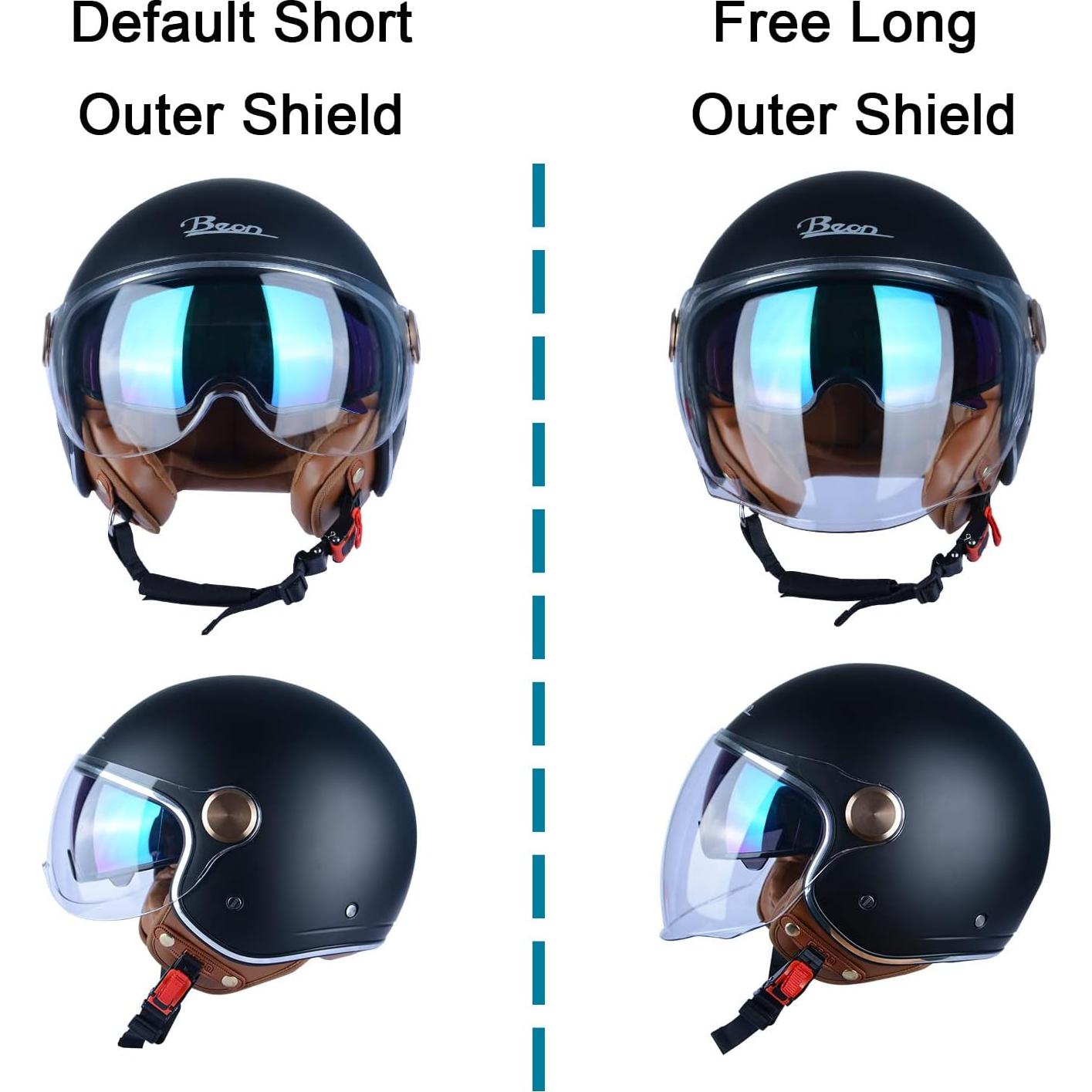 Casco de Moto BEON B-120 Retro Doble Visera Unisex