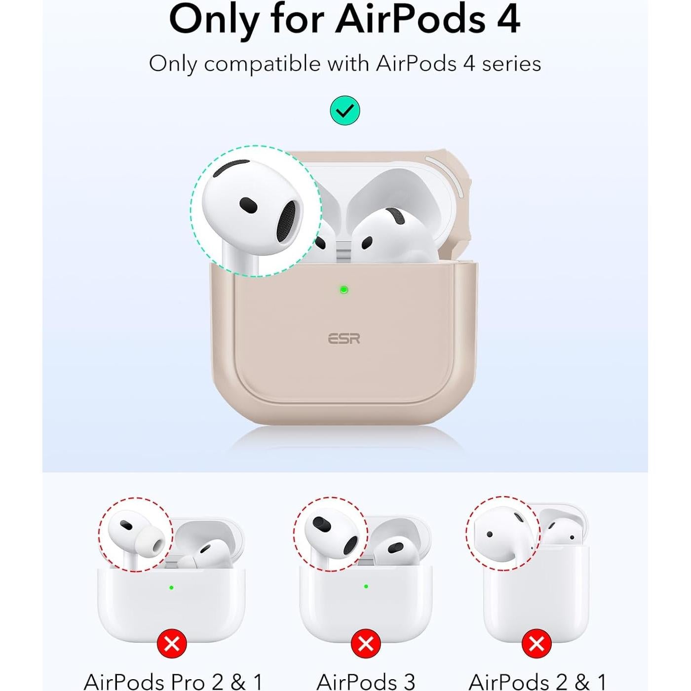 Funda ESR para AirPods 4ta Generación USB-C Titanio Desértico