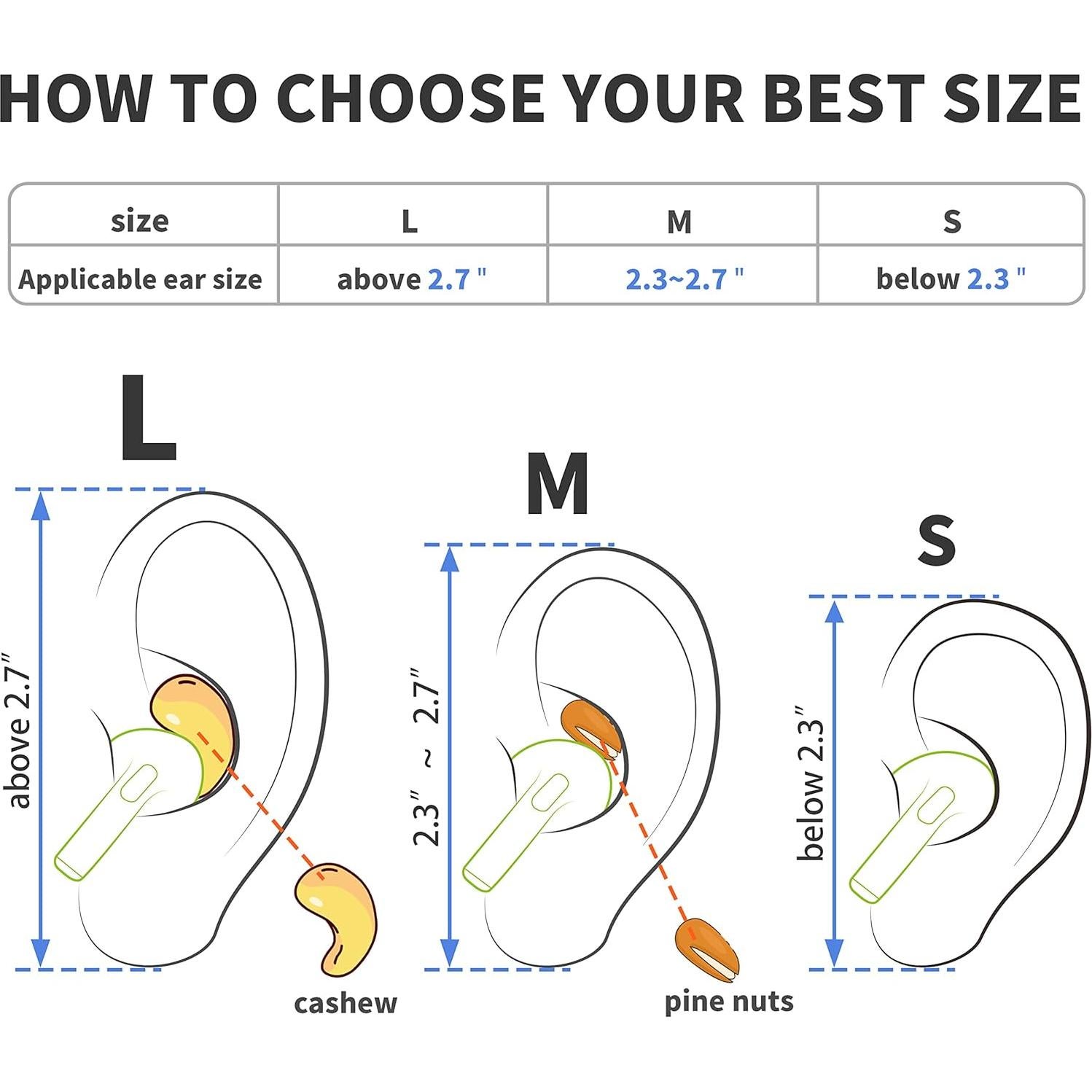 [2 Pairs] DamonLight Ear Hooks for AirPods Pro 2 & 1, AirPods 4 & 3 & 2 & 1, Airpod Ear Hook, Anti-Slip Comfortable Fit, Ergonomic Design, AirPods Accessories (Medium, White)