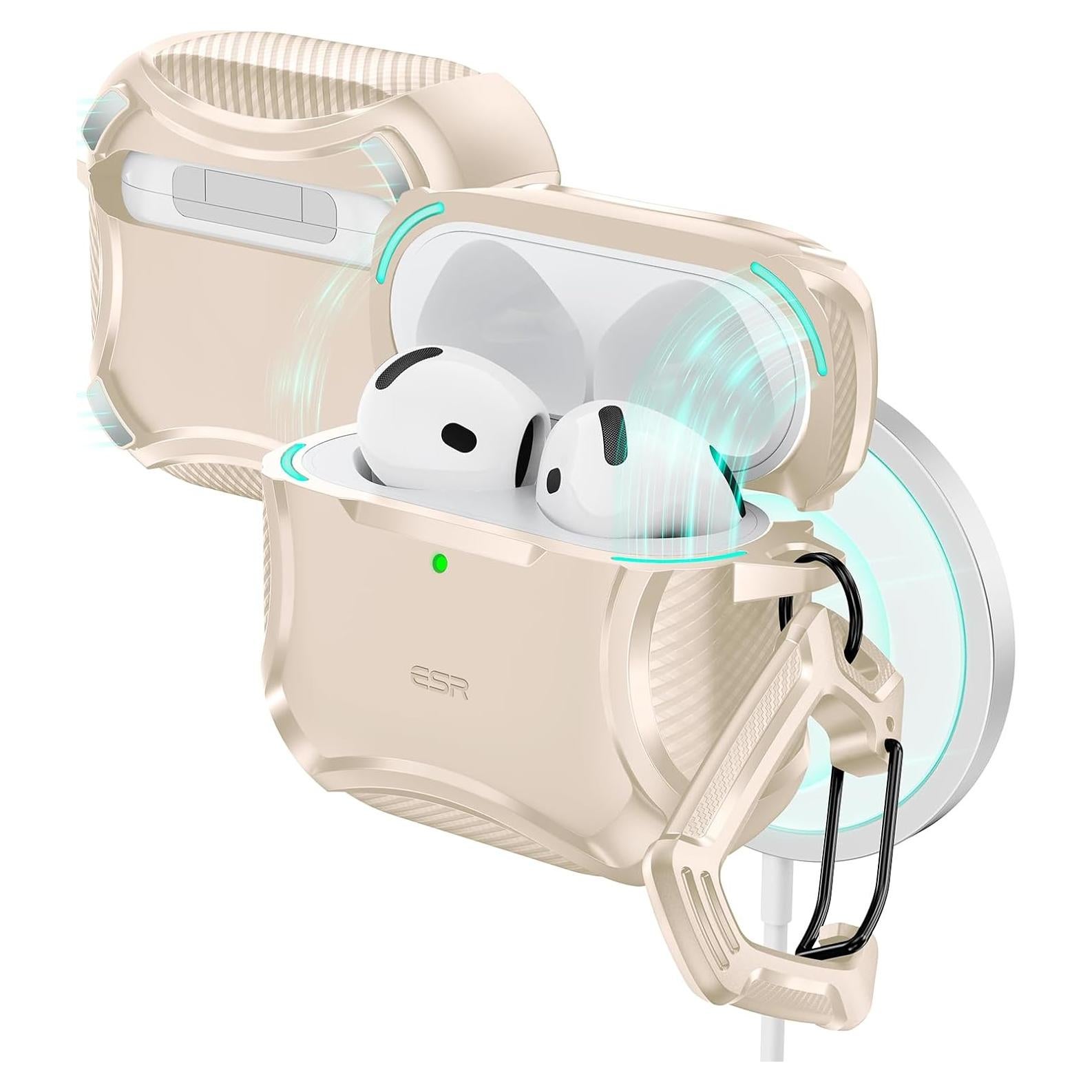 Funda ESR para AirPods 4 (2024) Titanio Desértico MagSafe