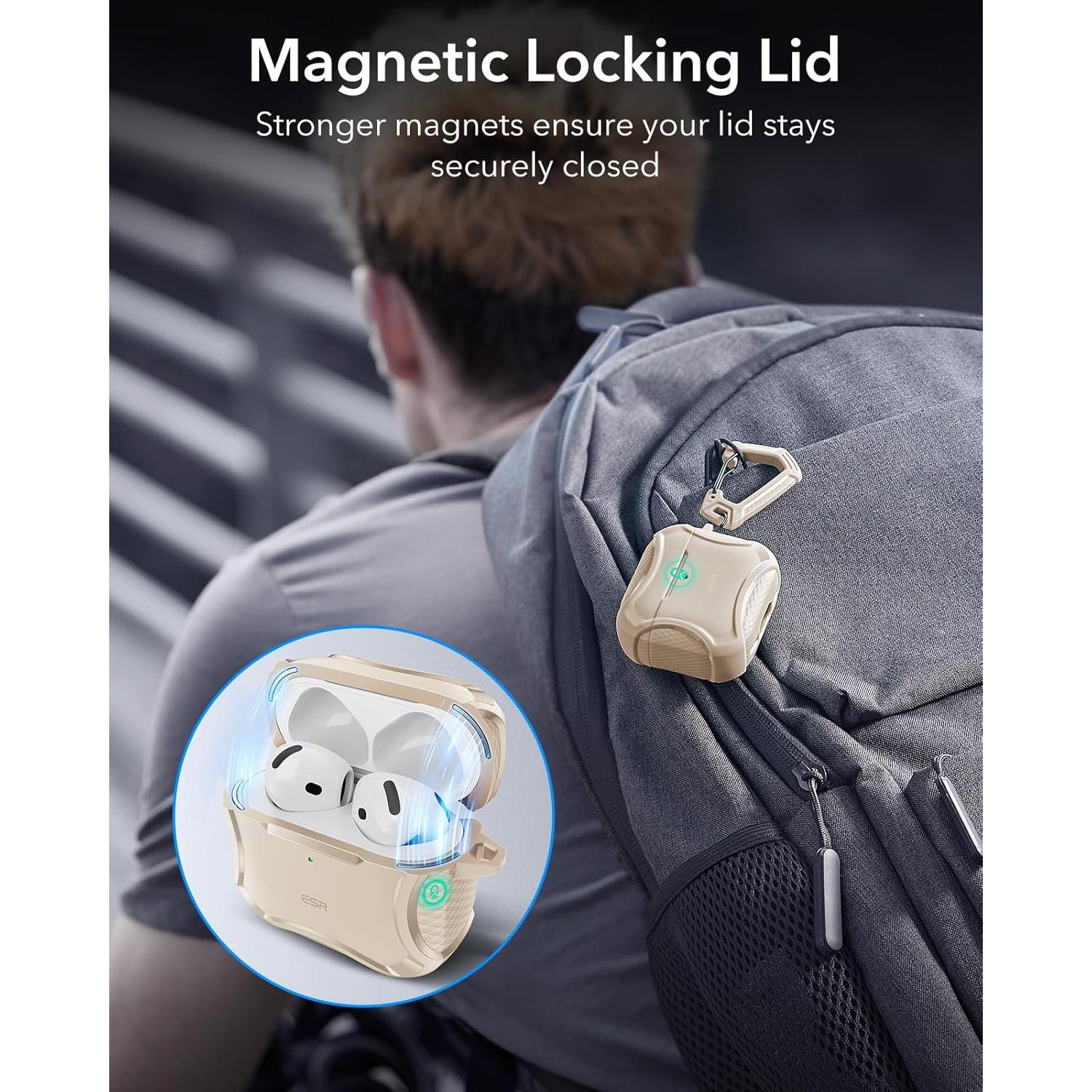 Funda ESR para AirPods 4 (2024) Titanio Desértico MagSafe