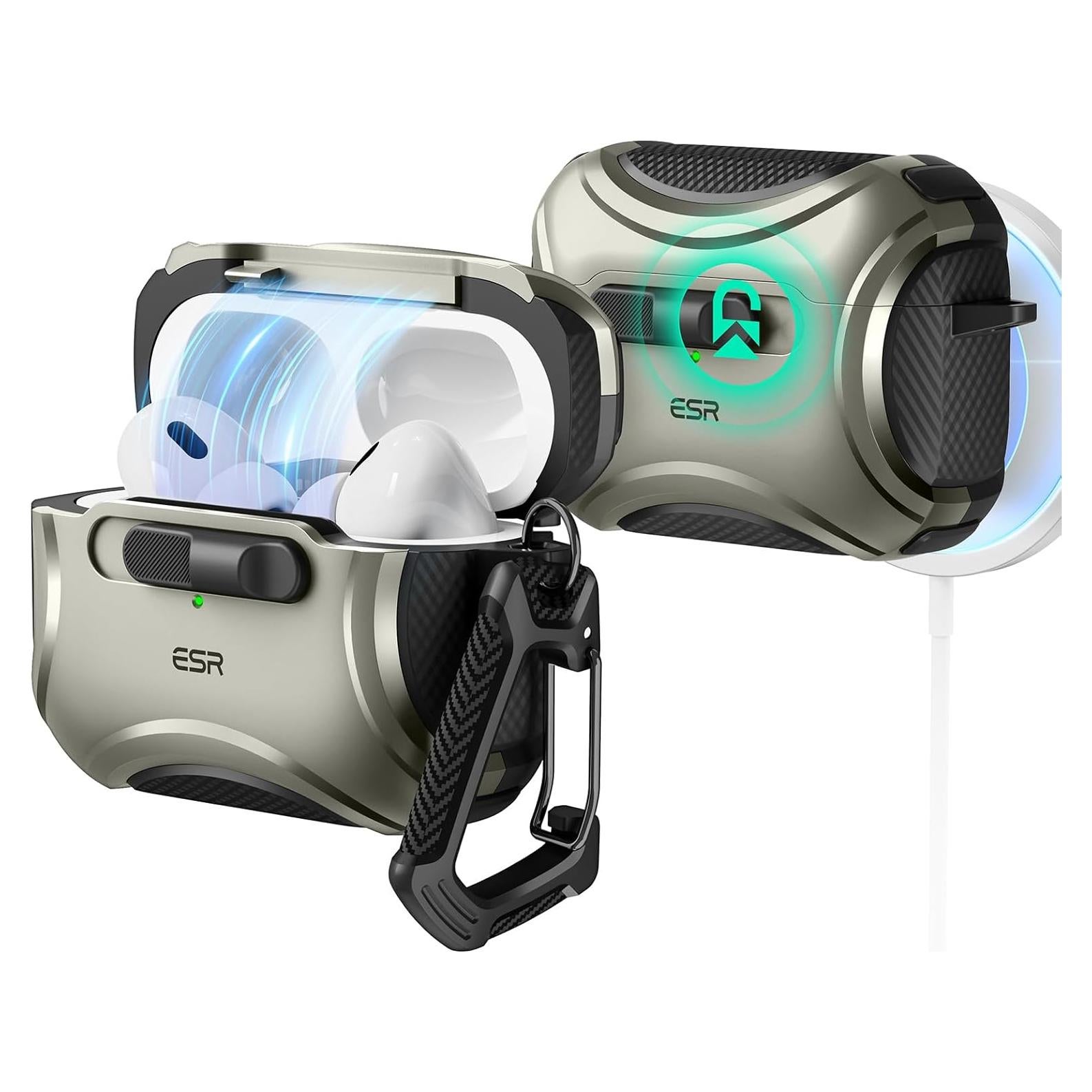 Funda Titanio ESR para AirPods 4 (2024) con MagSafe