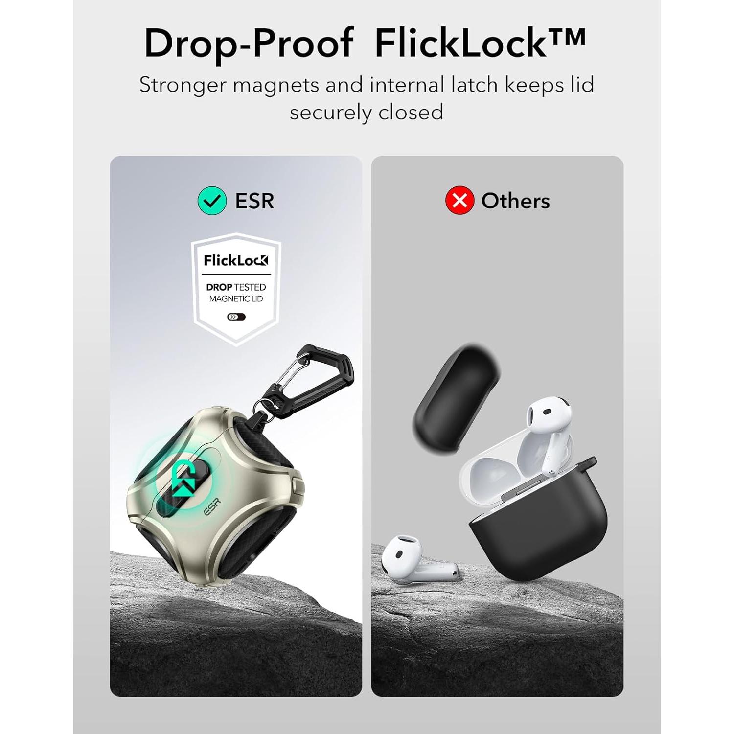 Funda Titanio ESR para AirPods 4 (2024) con MagSafe