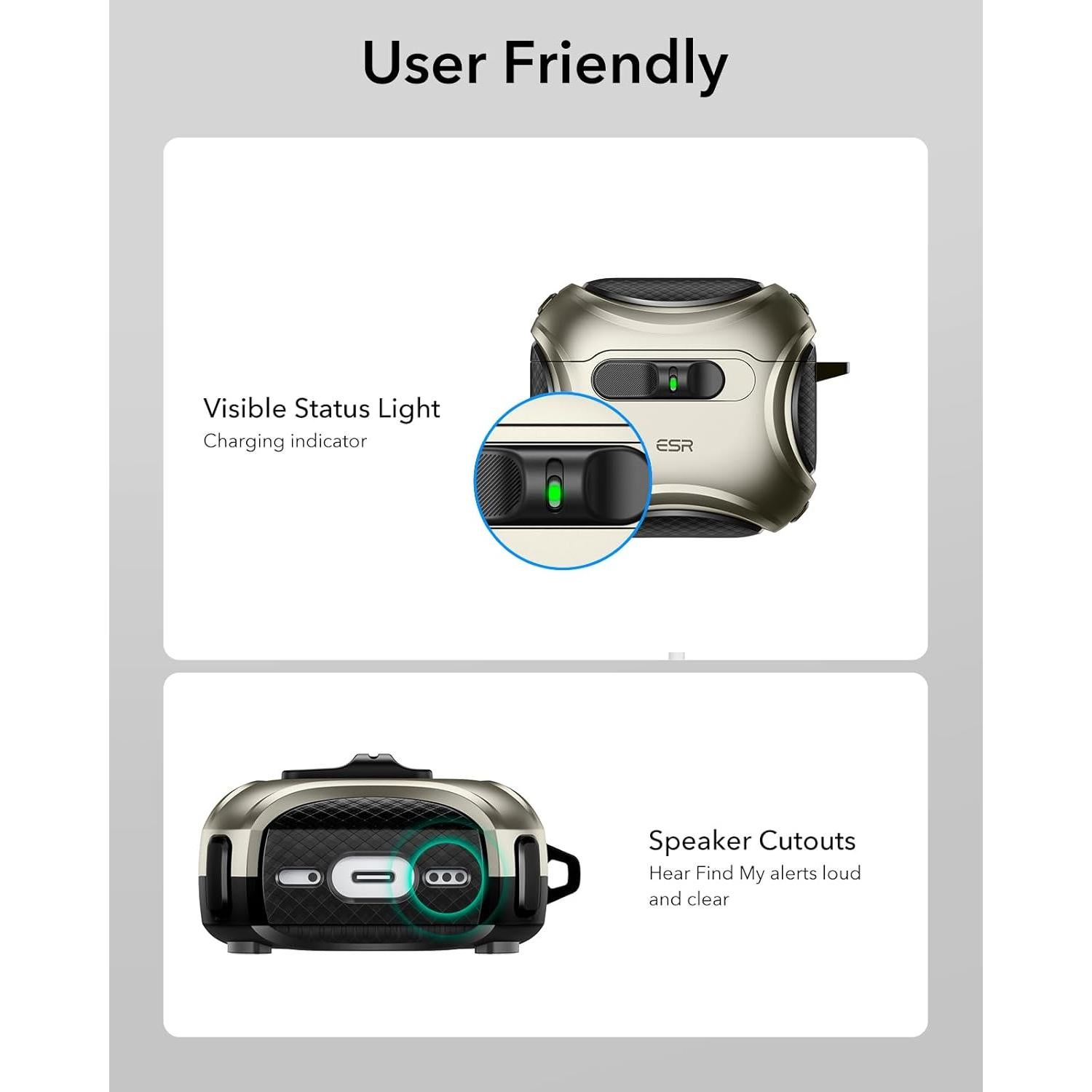 Funda Titanio ESR para AirPods 4 (2024) con MagSafe