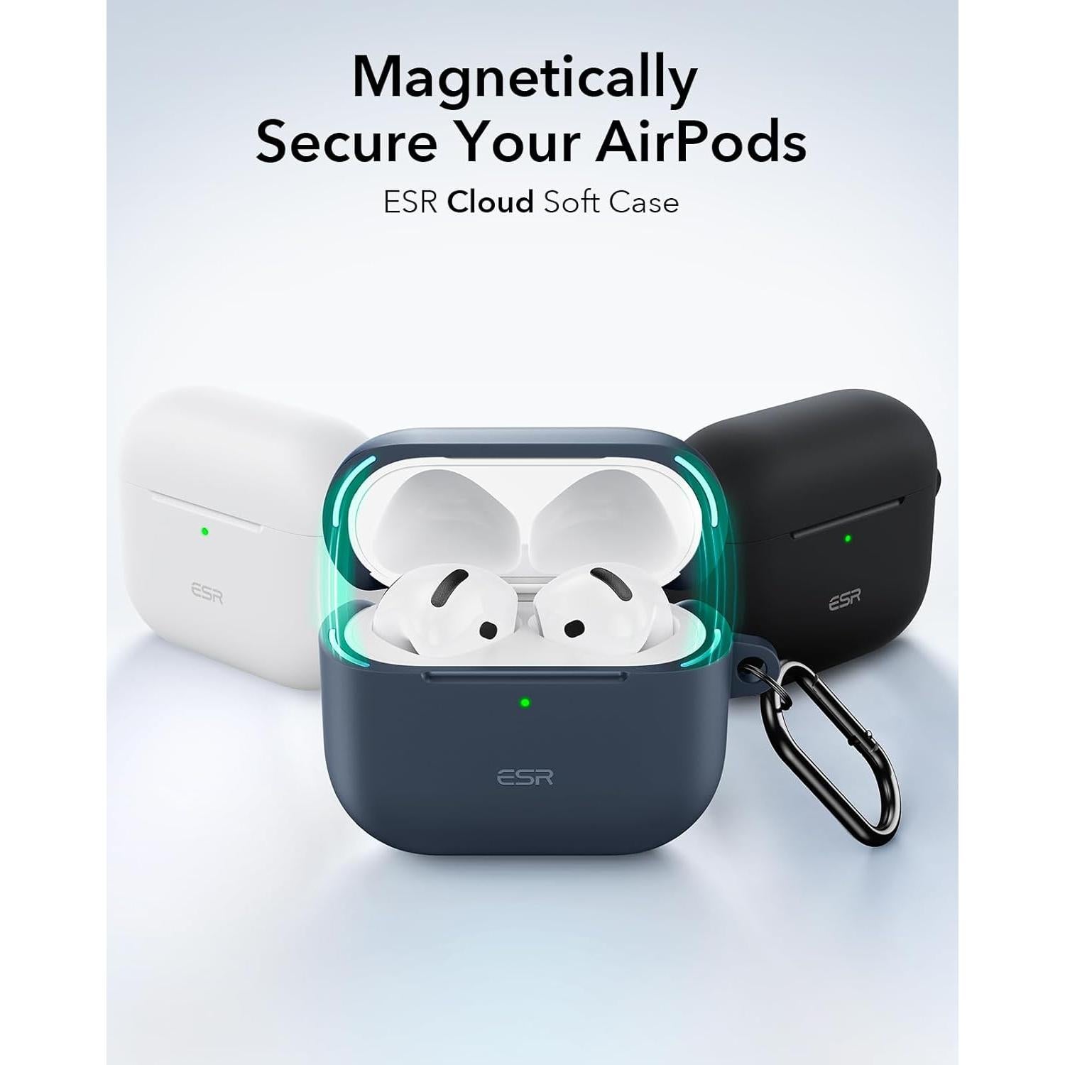 Funda ESR para AirPods 4 (2024) USB-C Blanca con Tapa Magnética