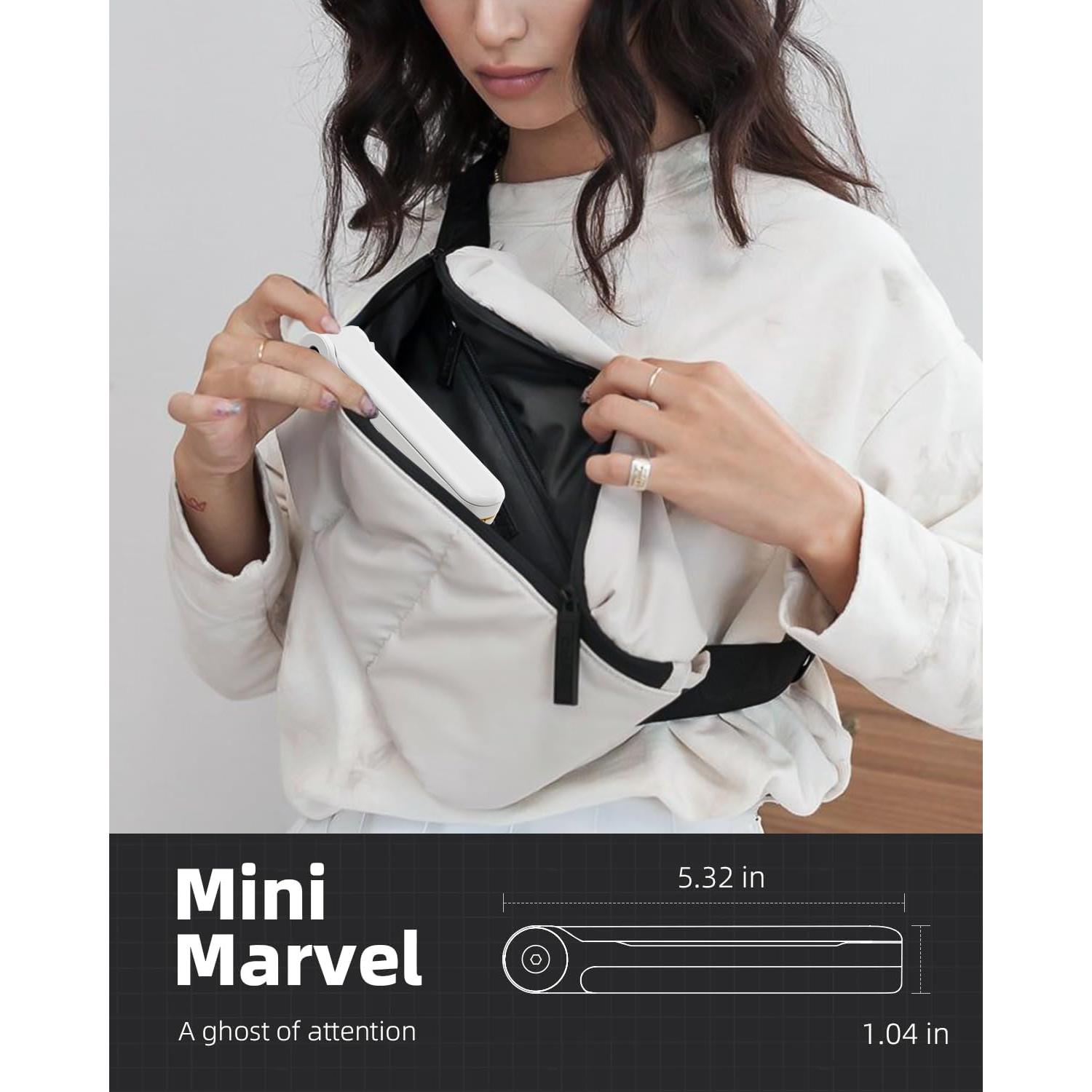 TODI Phone Tripod, Foldable Mini Desk Stand with 360° Phone Holder & Cold Shoe (Beige White)