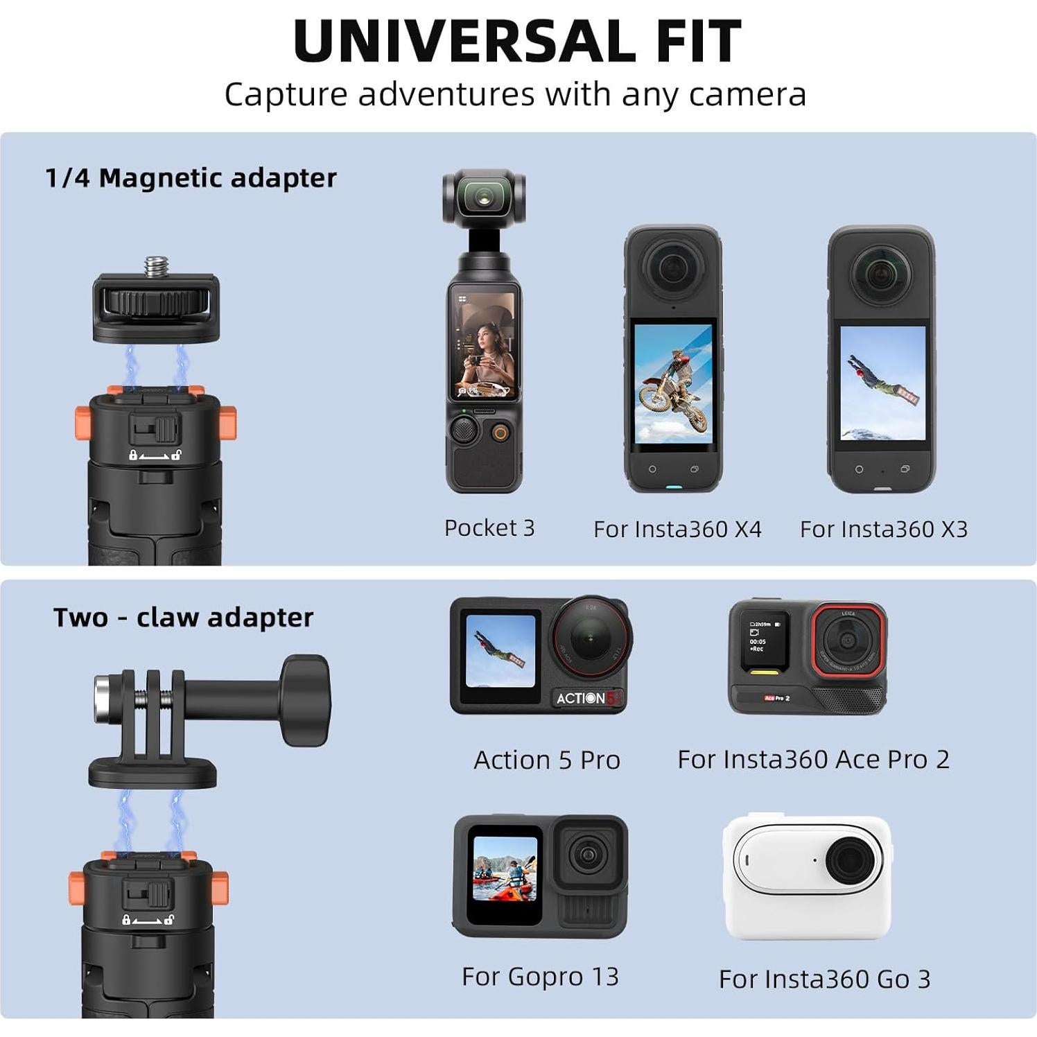 Trípode Mini Extensible BRDRC para Cámara de Acción DJI Pocket 3