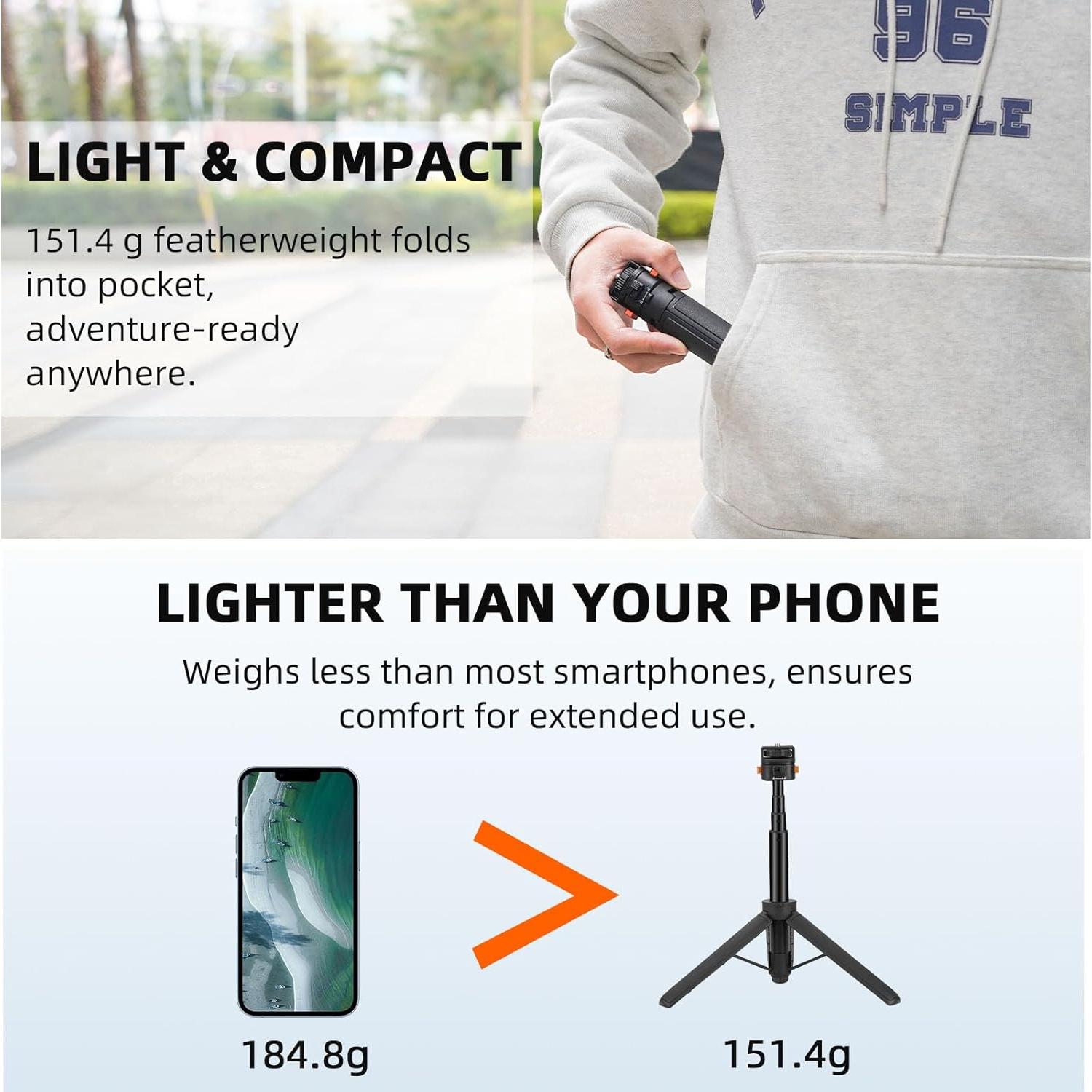 Trípode Mini Extensible BRDRC para Cámara de Acción DJI Pocket 3