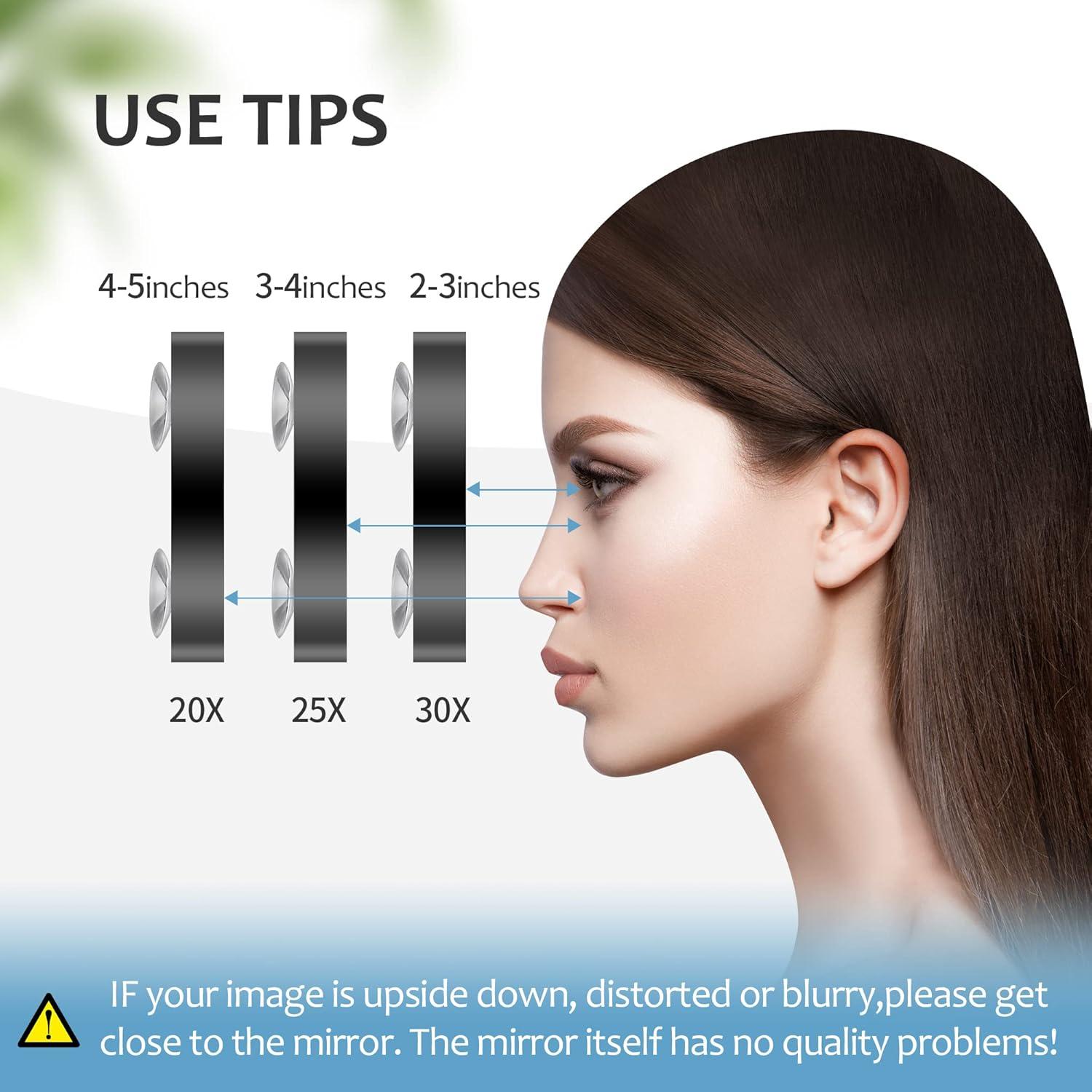 Espejo de Aumento 30X MIYADIVA Compacto con Ventosa 8.9cm