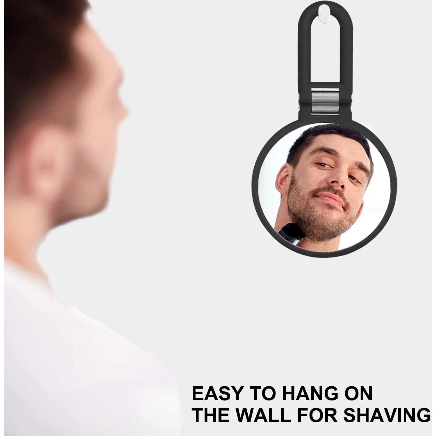 Espejo de Mano Aumentado CLSEVXY 1X 15X Plegable Negro