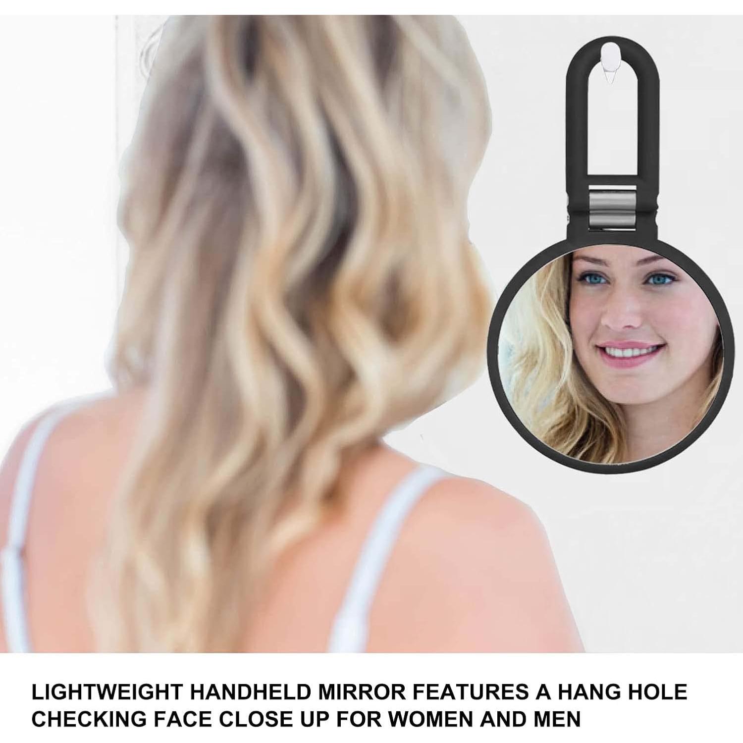 Espejo de Mano Aumentado CLSEVXY 1X 15X Plegable Negro