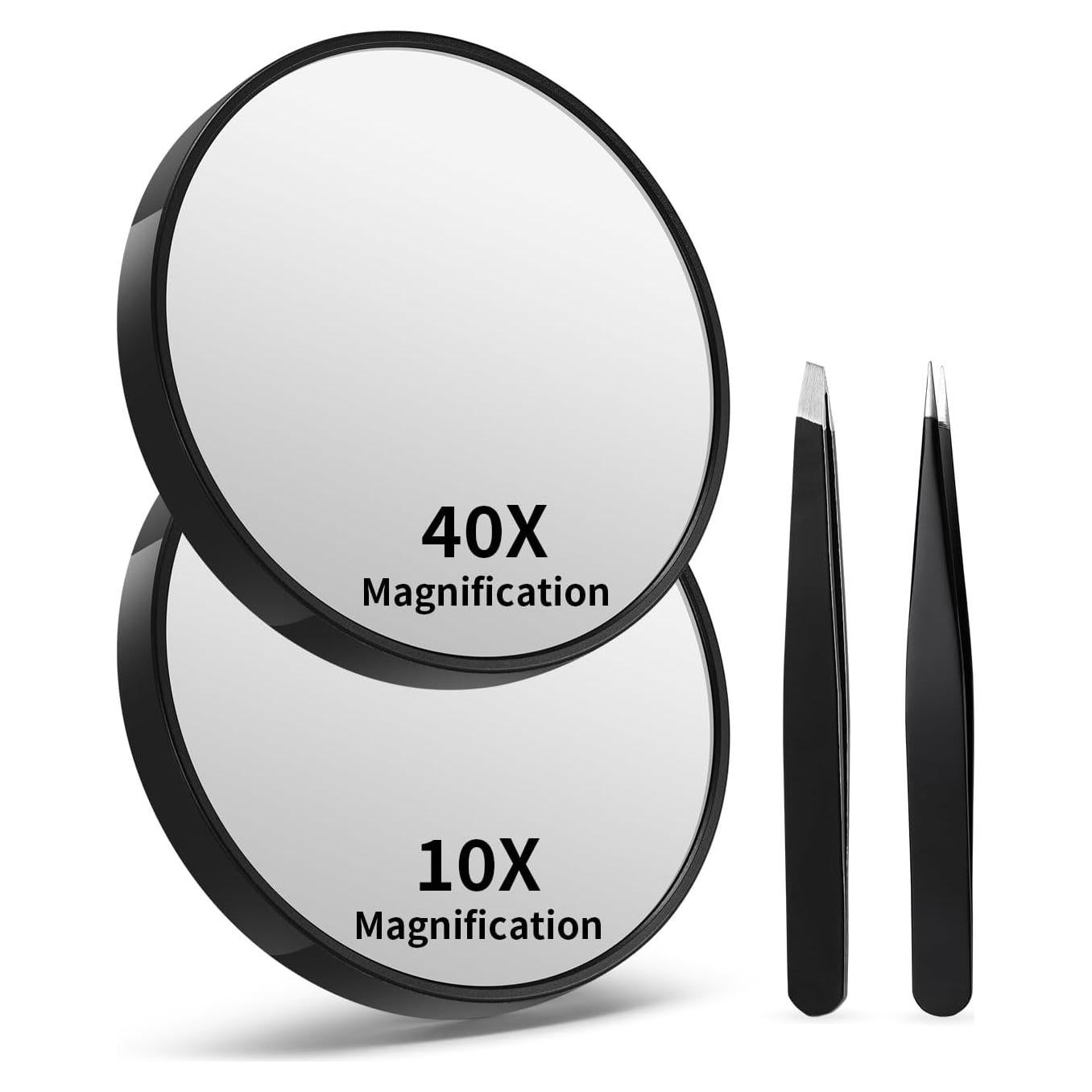 Espejo de Aumento 10X y 40X Macaki con Ventosas - Set de 2