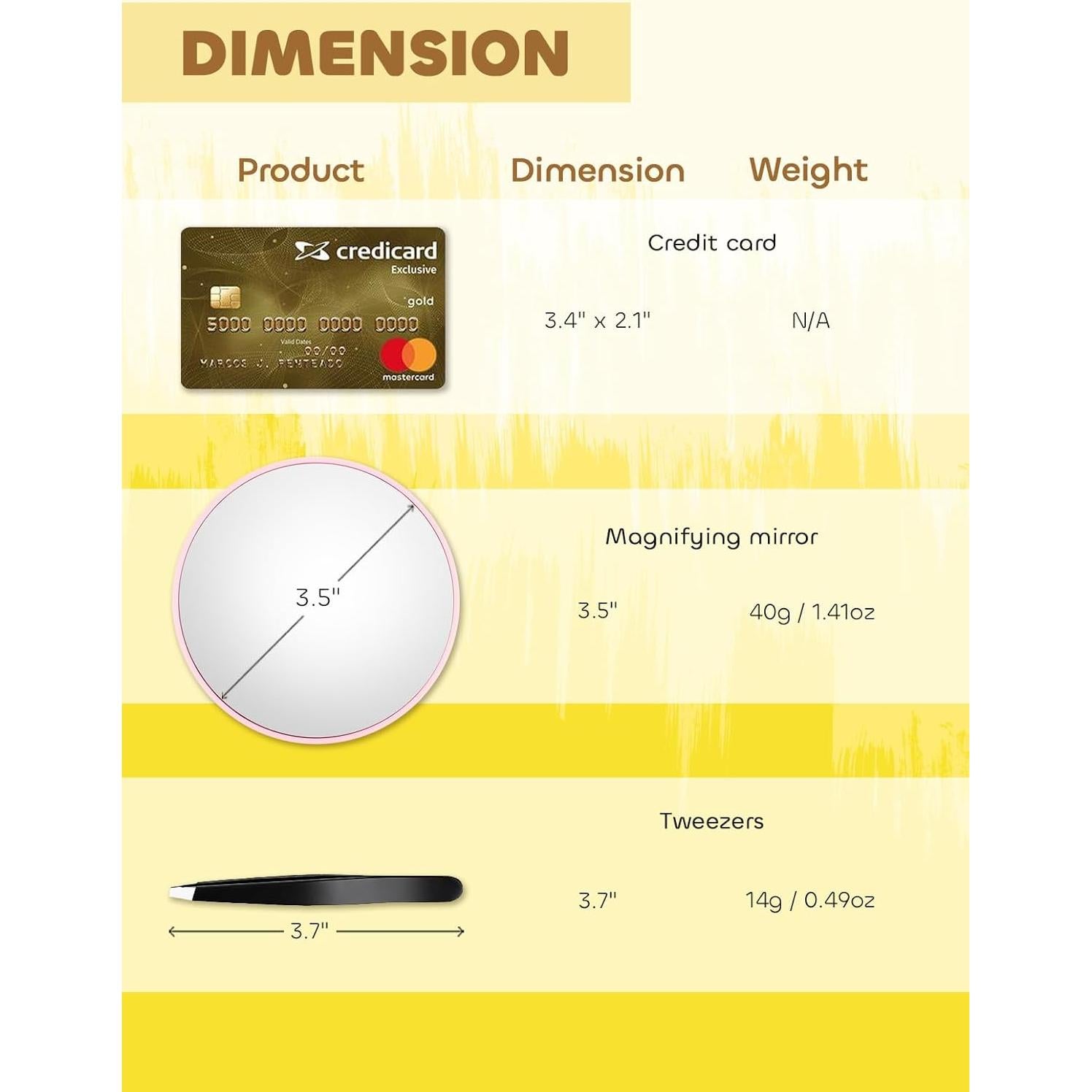 20X&30X&40X Magnifying Mirror Suction Cup, 3.5 in Small Magnified Mirror with Tweezers, Pink, Set of 3