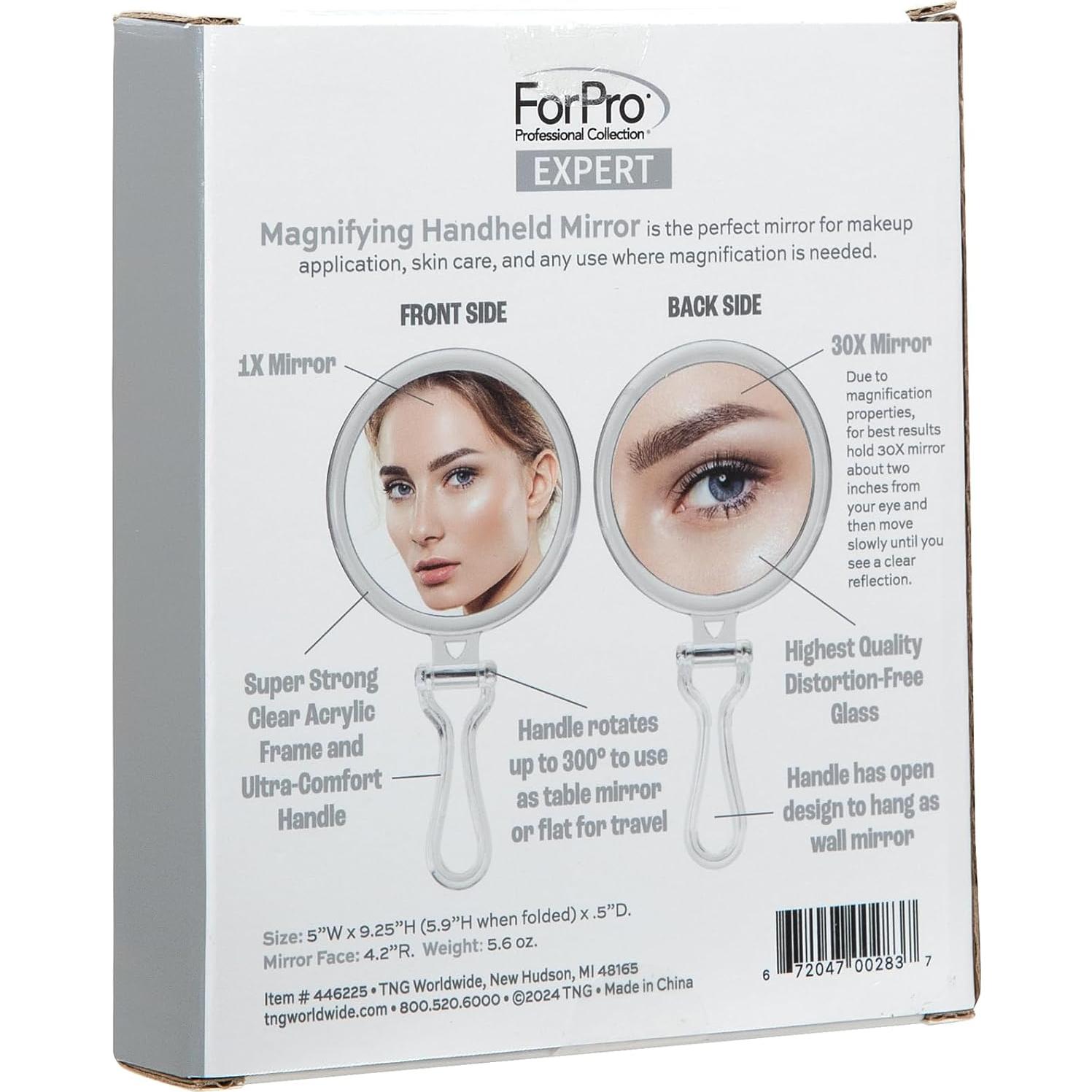 Espejo de Mano Aumentador ForPro 30X Doble Cara Plegable