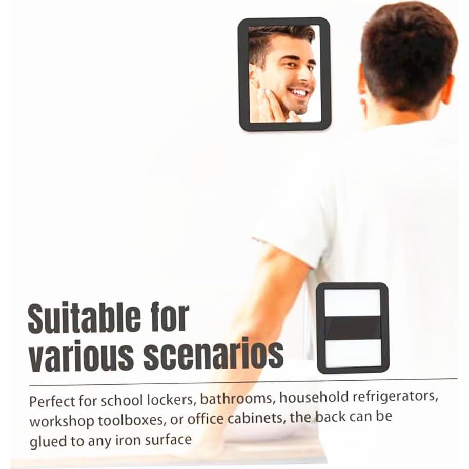 Espejo Magnético Mpowtech 12.7x17.8 cm Negro para Casillero