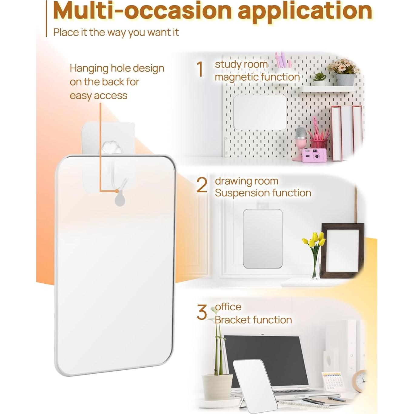 Espejo Magnético OMIRO 20.3x12.7 cm con Soporte Plegable