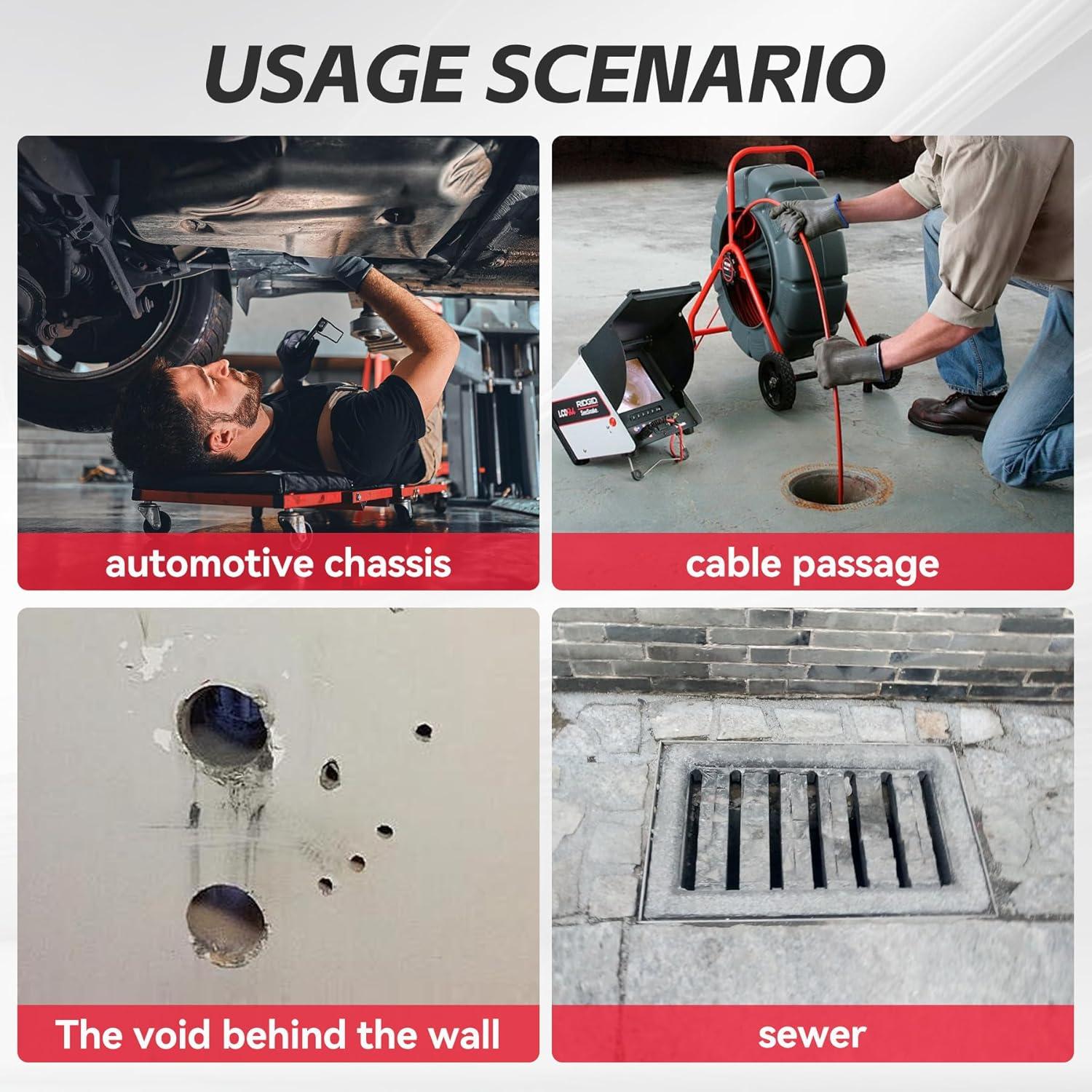 Espejo de Inspección Telescópico LED KOOPOOL 86 cm con Luz