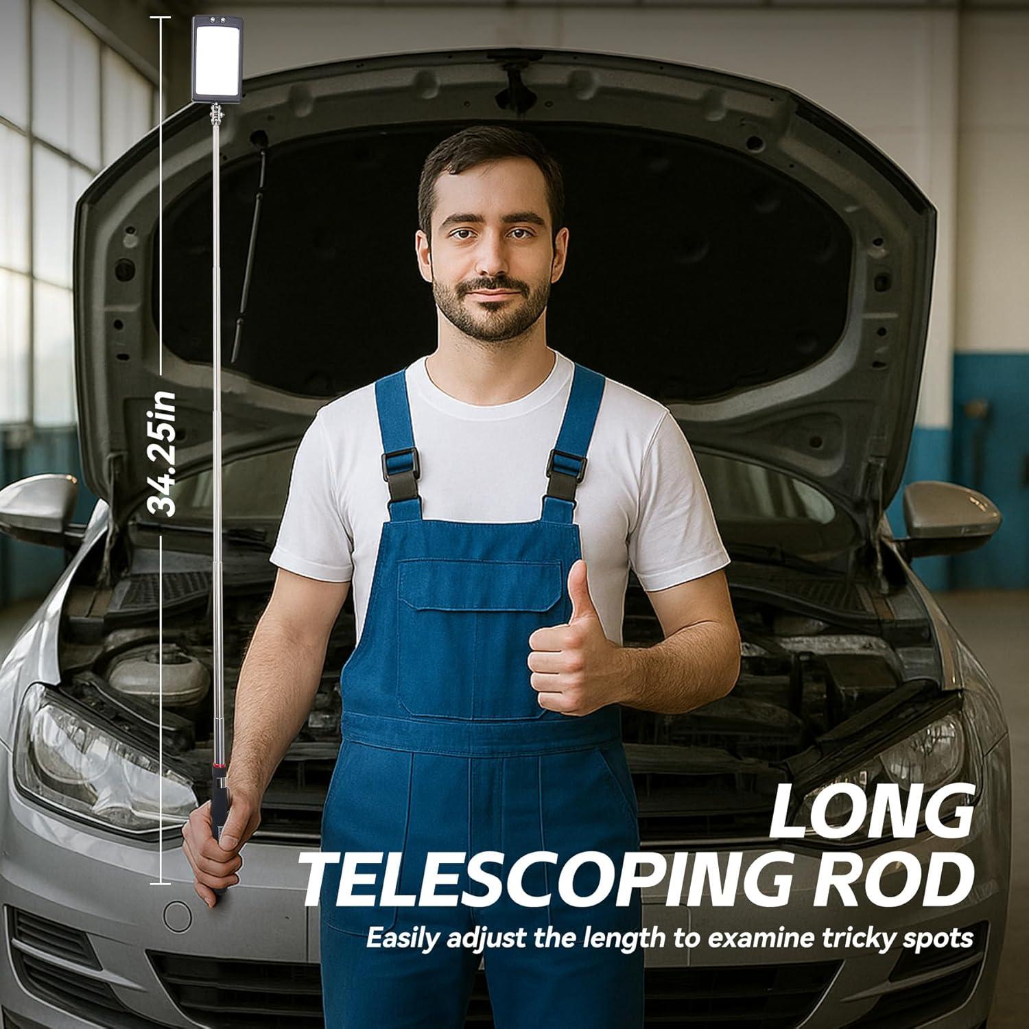 Espejo de Inspección Telescópico LED KOOPOOL 86 cm con Luz