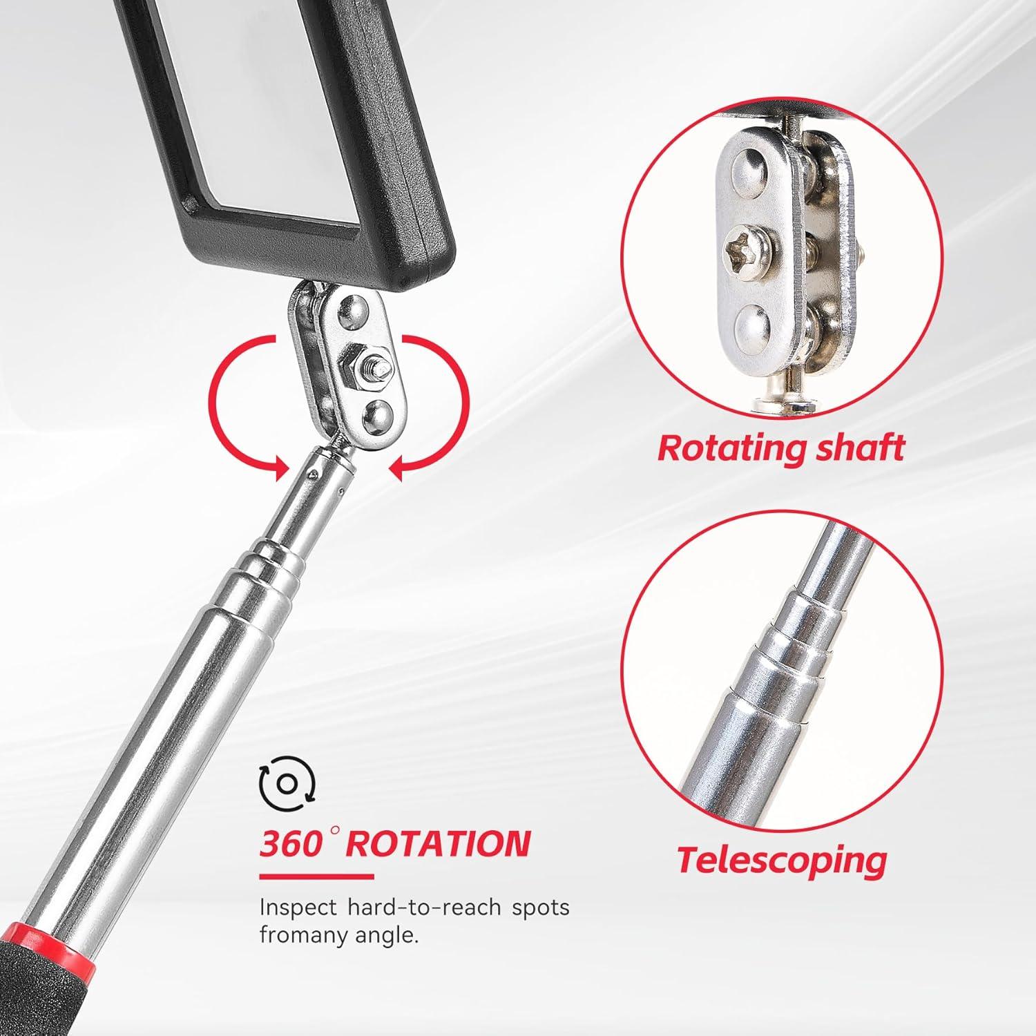 Espejo de Inspección Telescópico LED KOOPOOL 86 cm con Luz