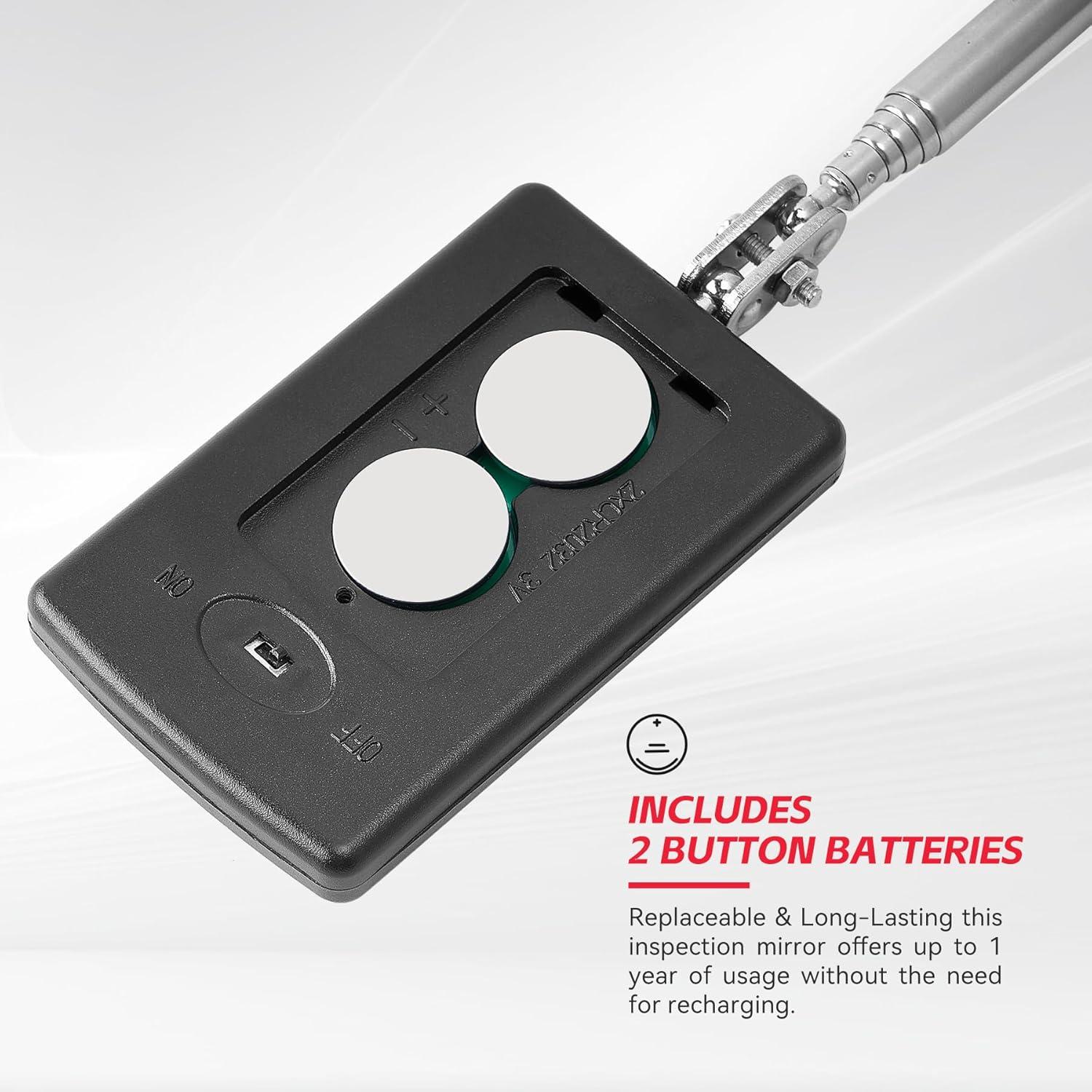 Espejo de Inspección Telescópico LED KOOPOOL 86 cm con Luz