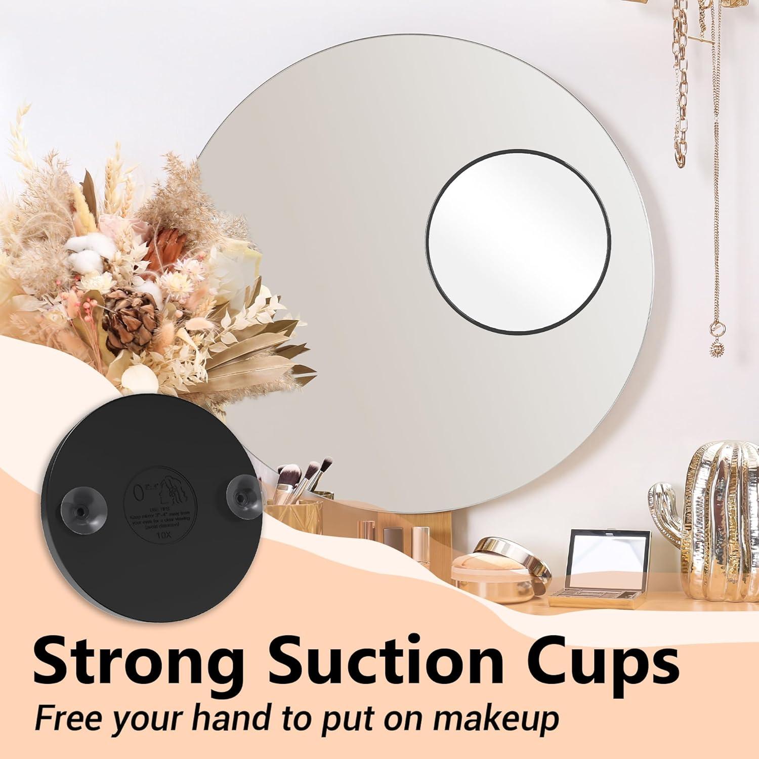 Juego de Espejos de Aumento FAHZON 10X 20X 30X Compacto Negro