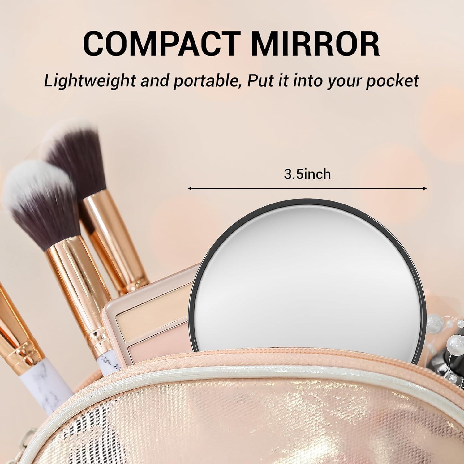 Juego de Espejos de Aumento FAHZON 10X 20X 30X Compacto Negro