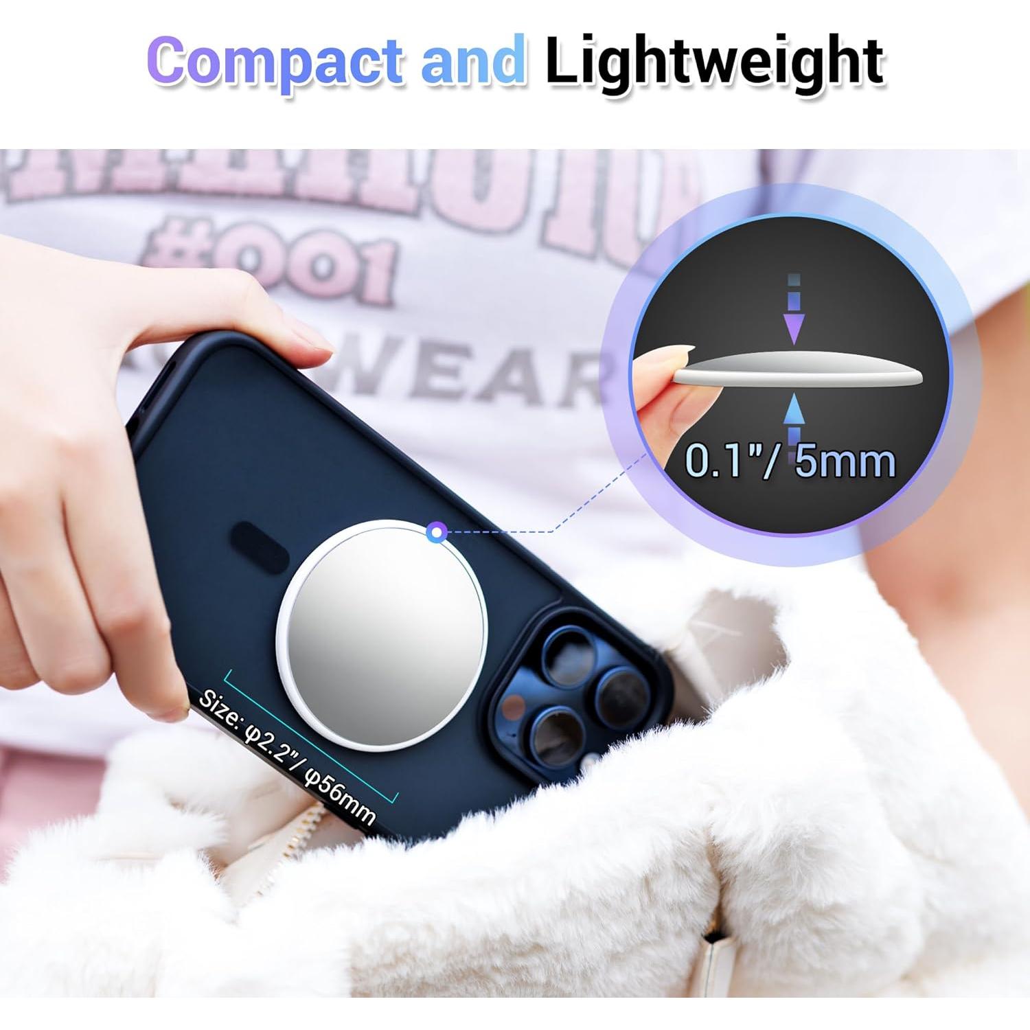 Espejo Selfie Magnético Kiorafoto 2.2" Convexo para iPhone