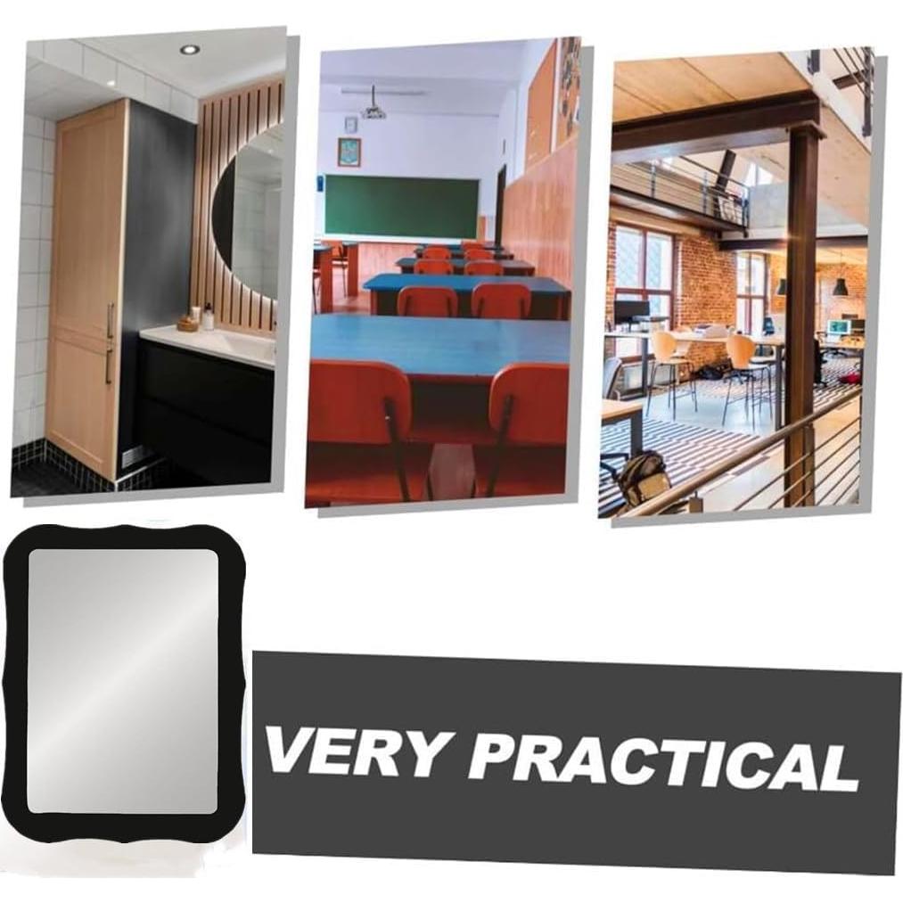 Espejo Magnético MIHAGUTY 12.7x17.8 cm Vidrio Real Negro