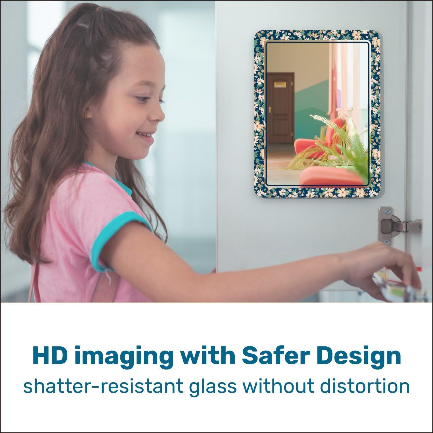 Espejo Magnético COXLORGB 12.7x17.8 cm Floral para Taquilla