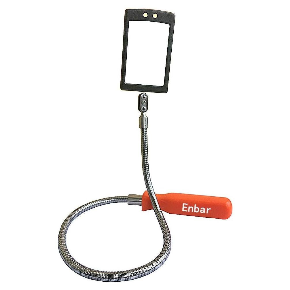 Inspection Mirror Flexible Inspection Mirror 360 Rotation with 2 LED Lighted Flexible Inspection Mirror Swivel for Automotive and Shower Use Mirror on a Stick