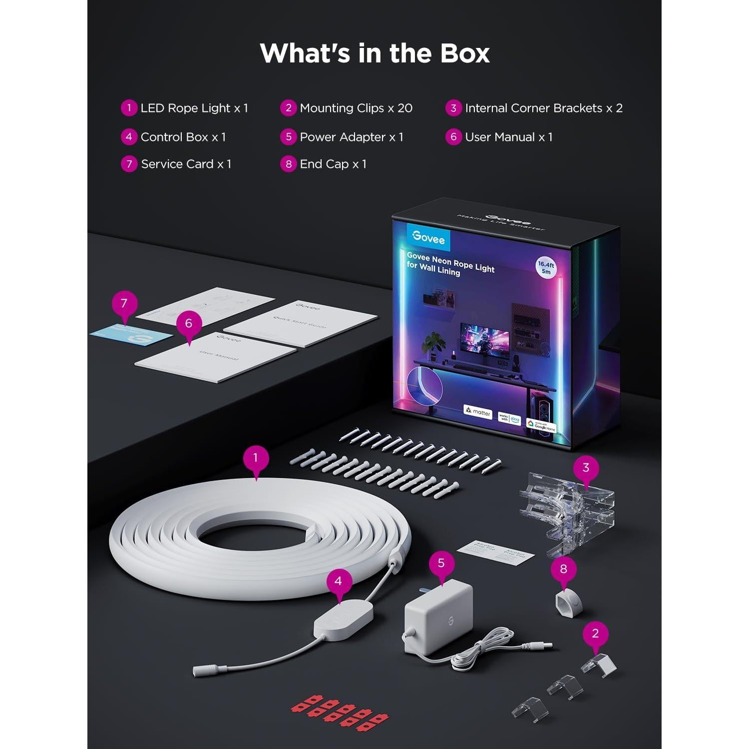 Luces de Cuerda LED Govee 5m RGBIC con Control por Voz