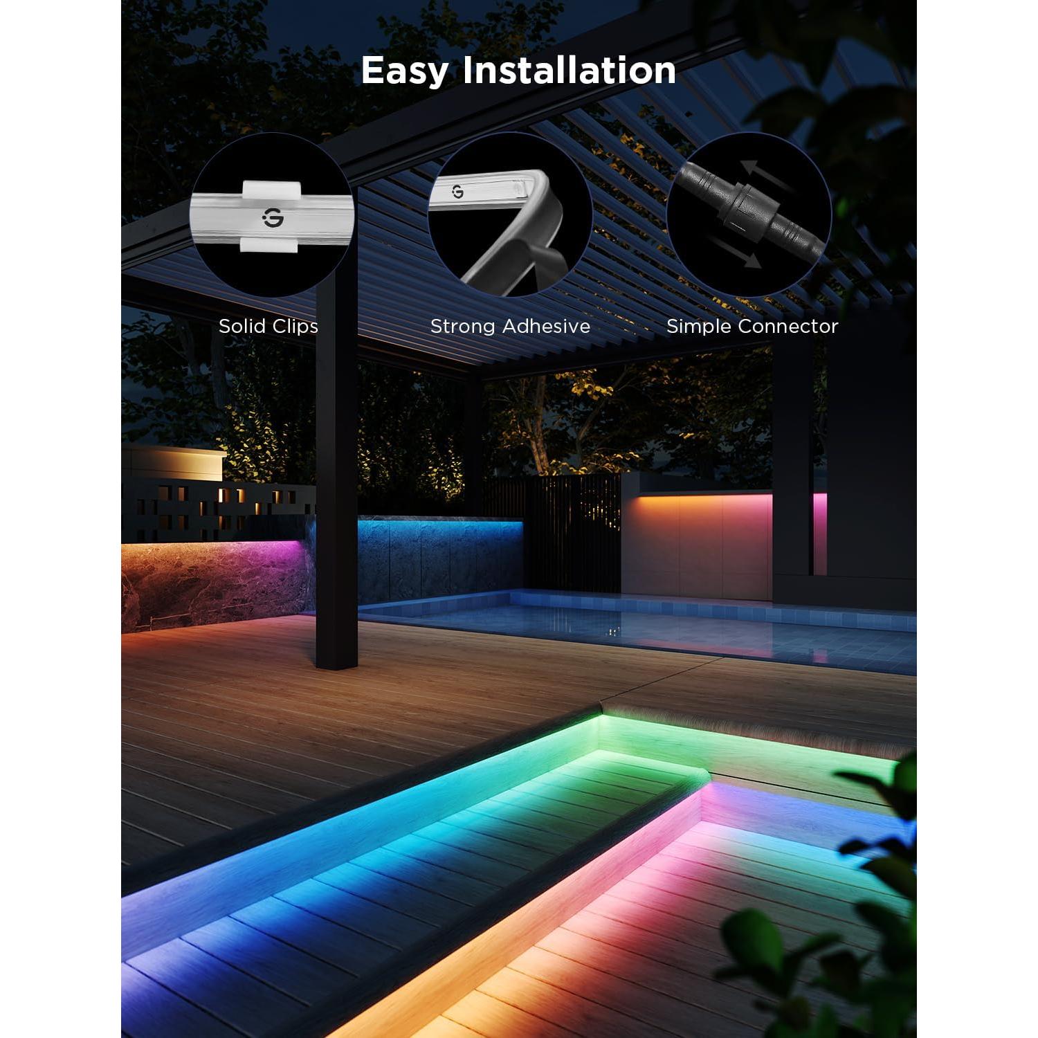 Luces LED de tira exterior Govee 30m RGBIC impermeables