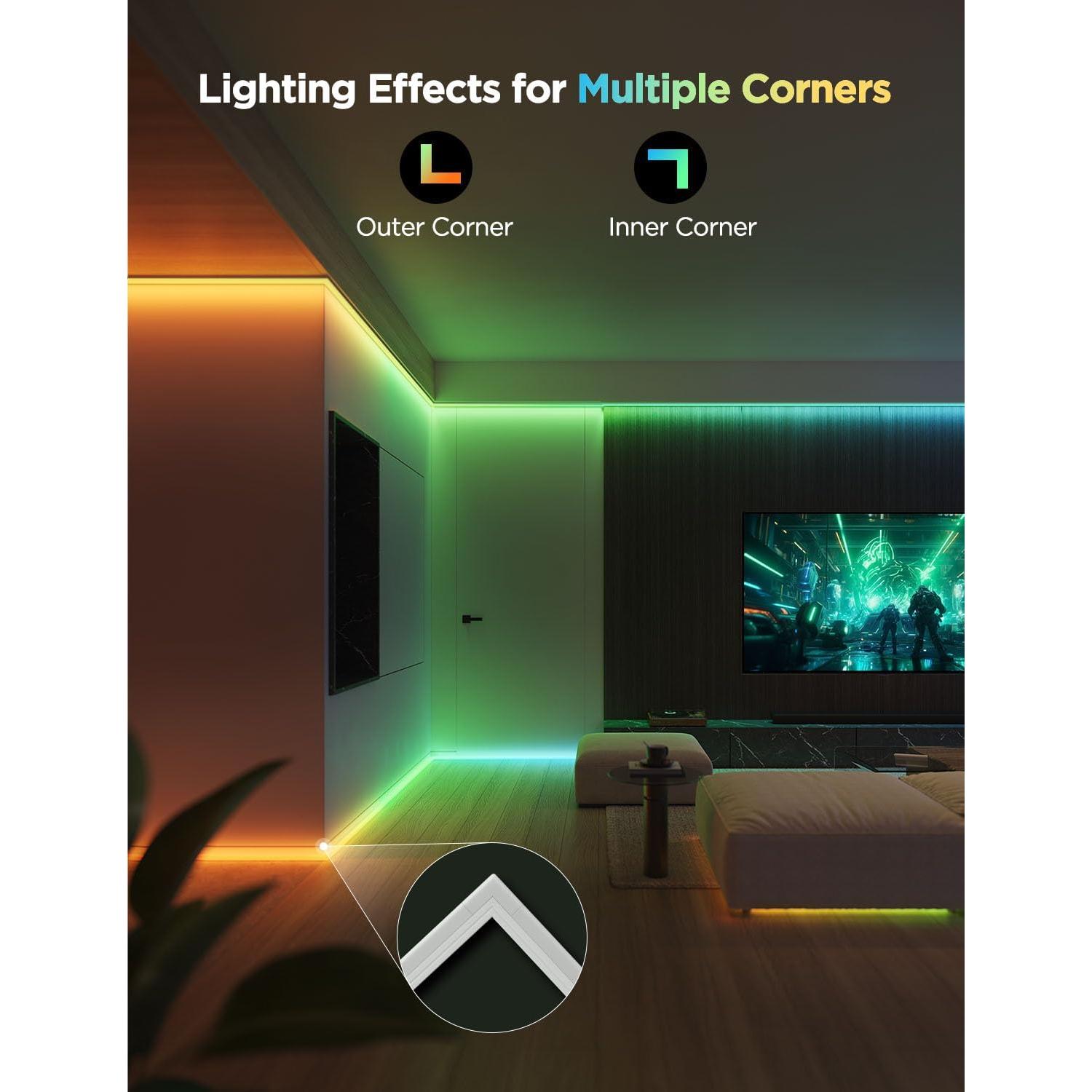 Tira LED Govee RGBIC 1m con canal difusor y control Wi-Fi