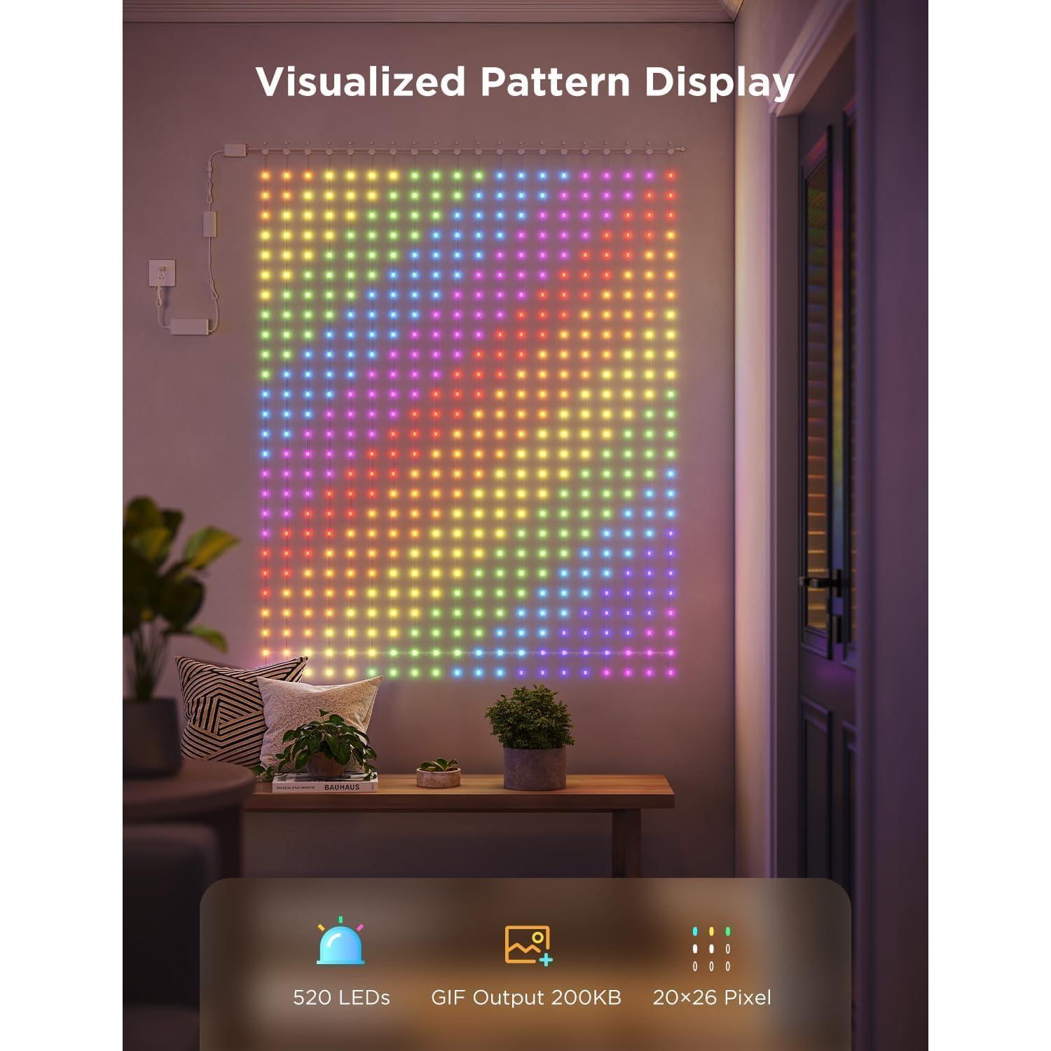 Luces de Cortina LED Govee H70B3 520 LEDs RGBIC 1.5x2m