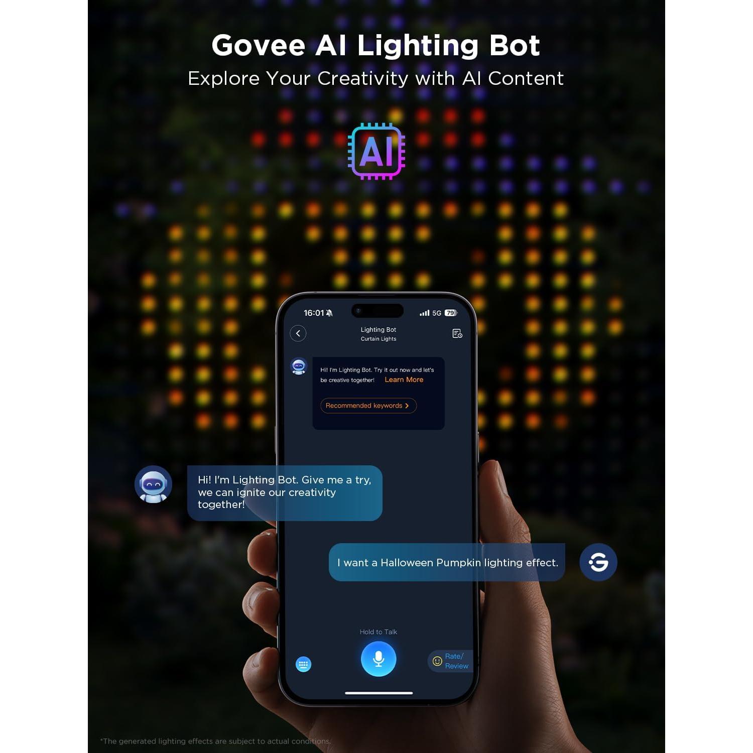 Luces de Cortina LED Govee H70B3 520 LEDs RGBIC 1.5x2m