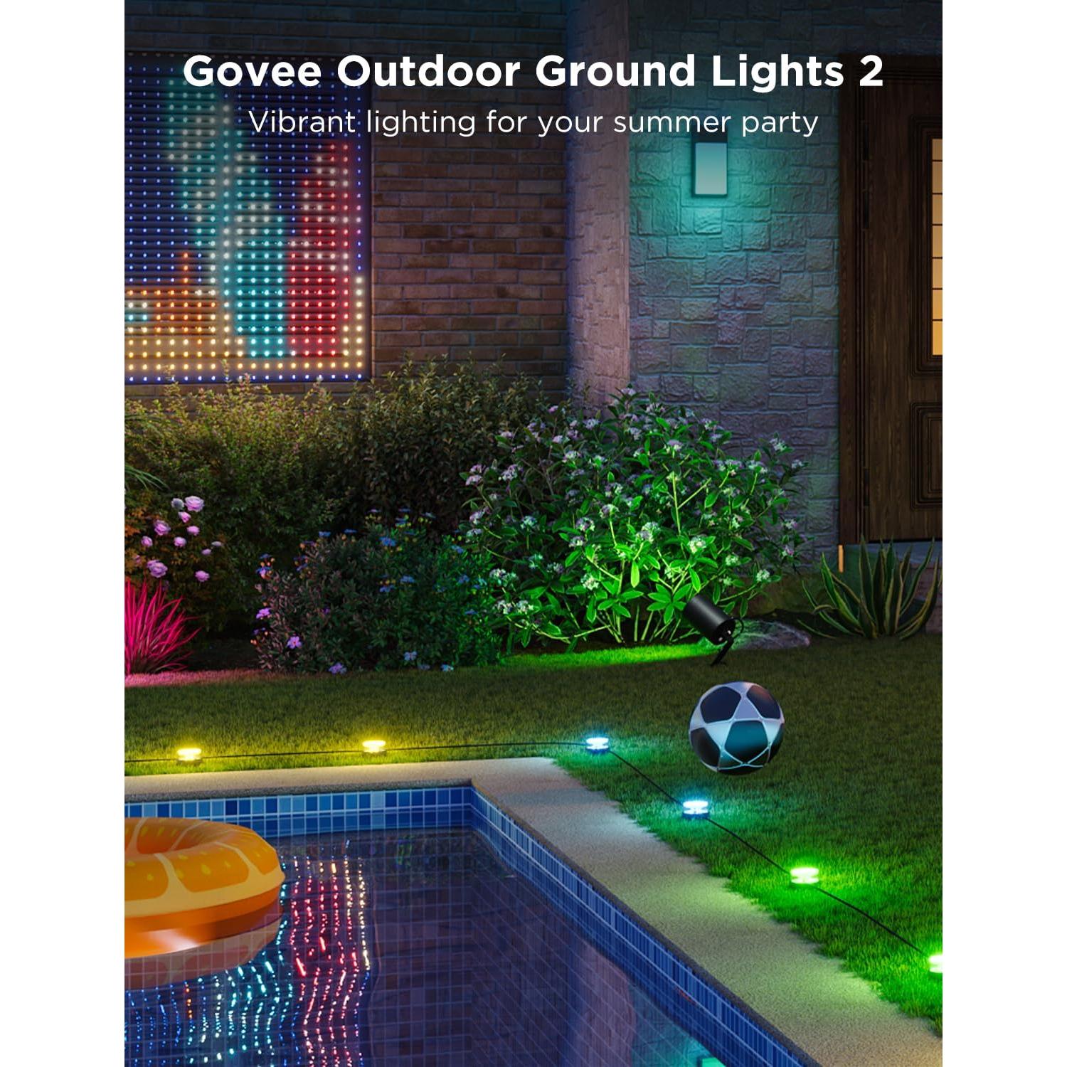 Luces de Suelo Exteriores Govee 15 Unidades 50 pies RGBIC IP67