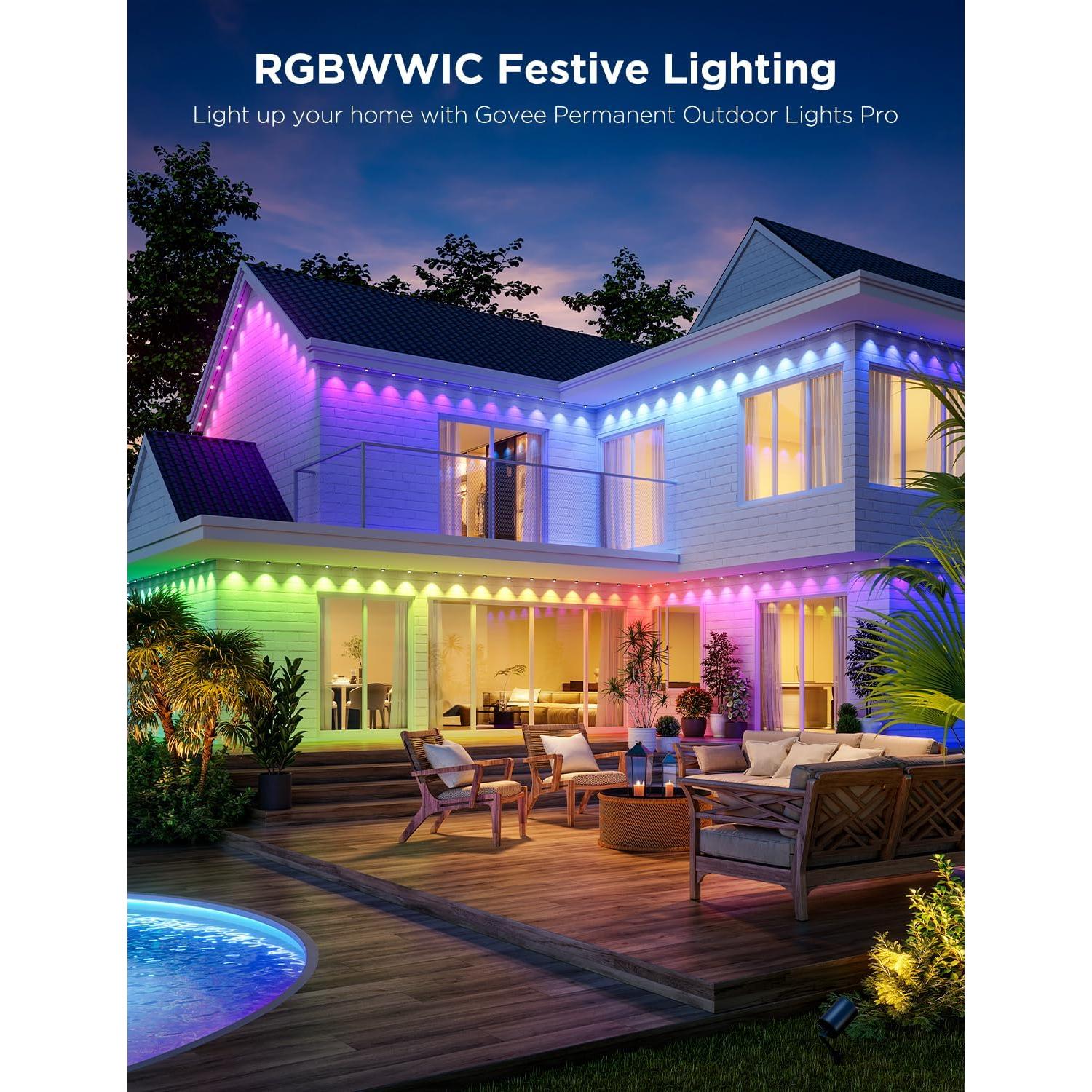 Luces Permanentes Govee Pro 200ft RGBIC IP67 para Exterior