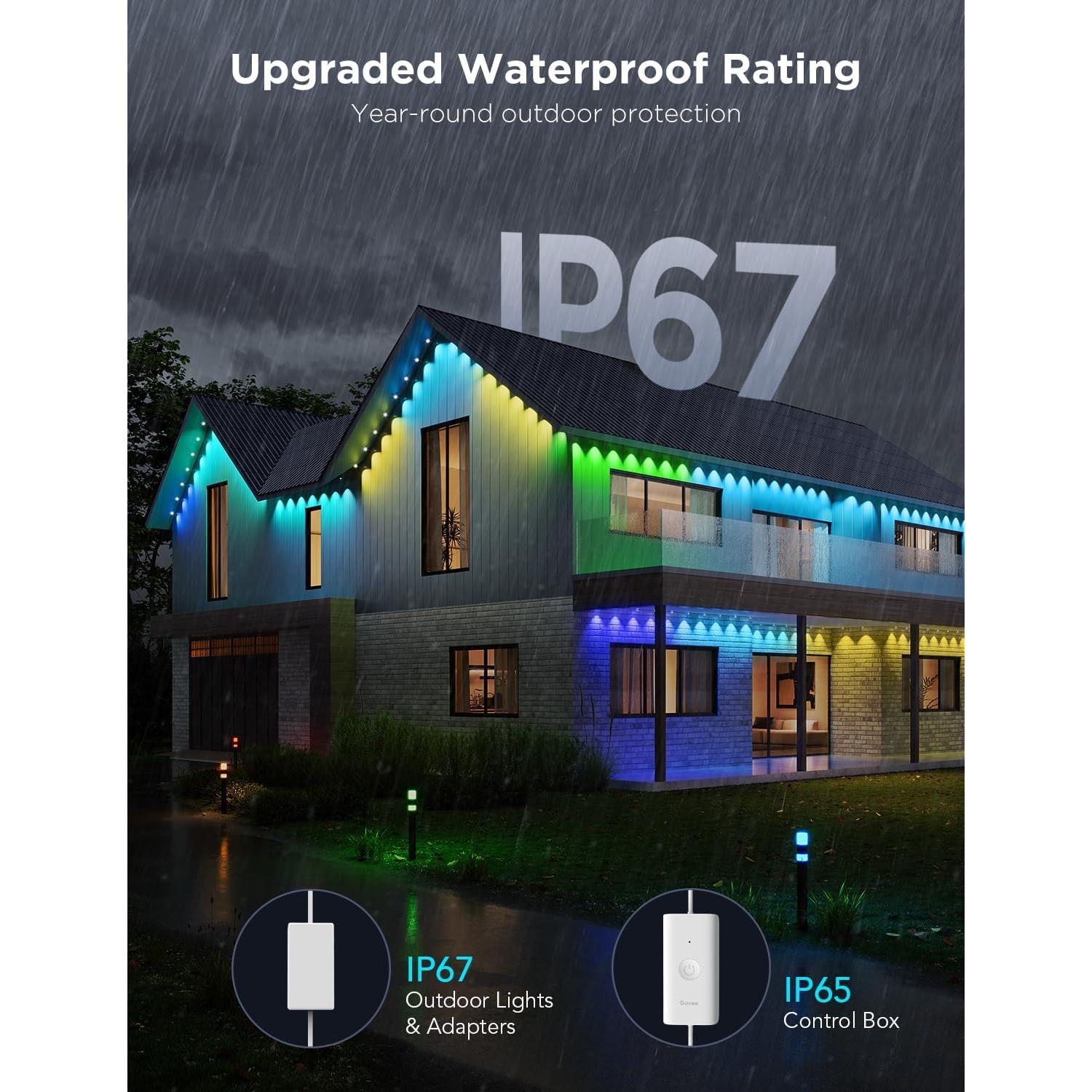 Luces Permanentes Govee Pro 200ft RGBIC IP67 para Exterior