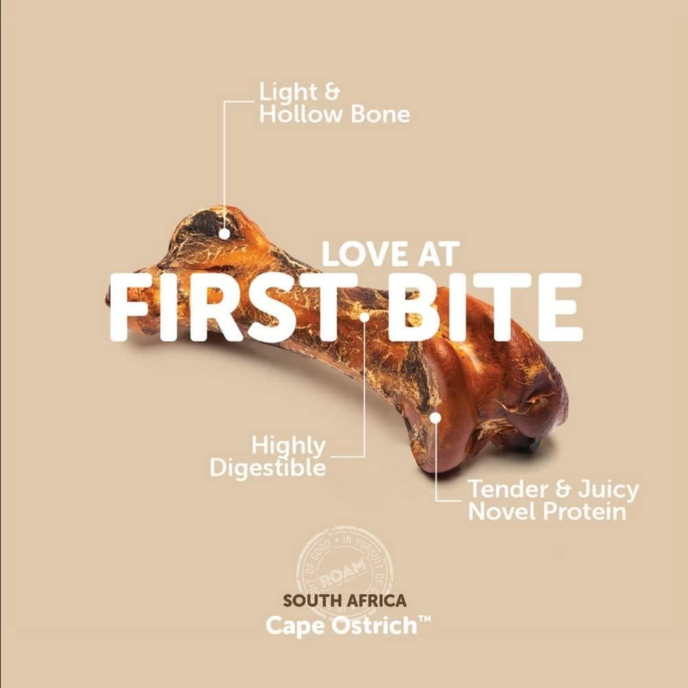 Huesos de Avestruz ROAM para Perros Medianos y Grandes - 2 Unidades