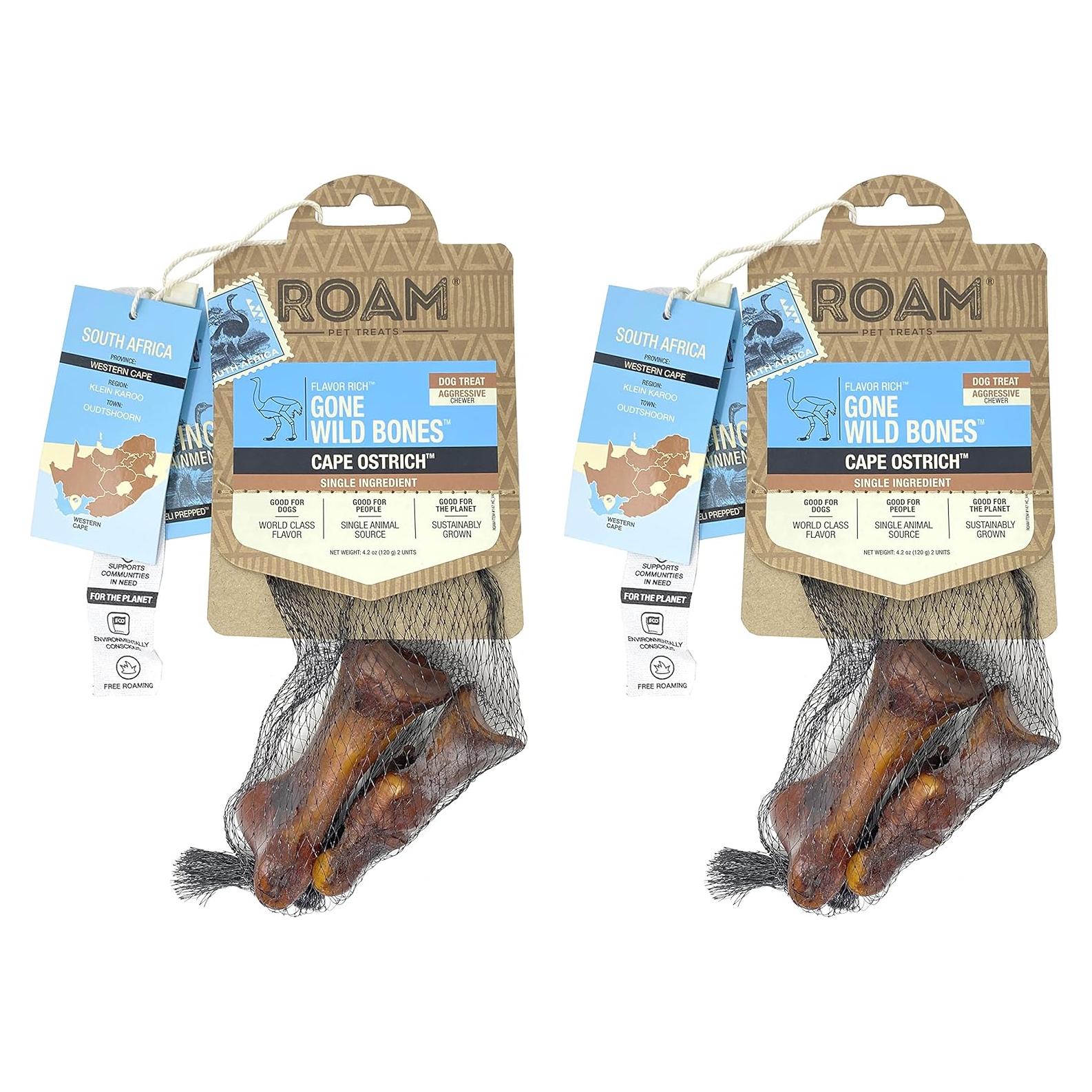 Golosinas para Perros ROAM Hueso de Avestruz 2 Unidades