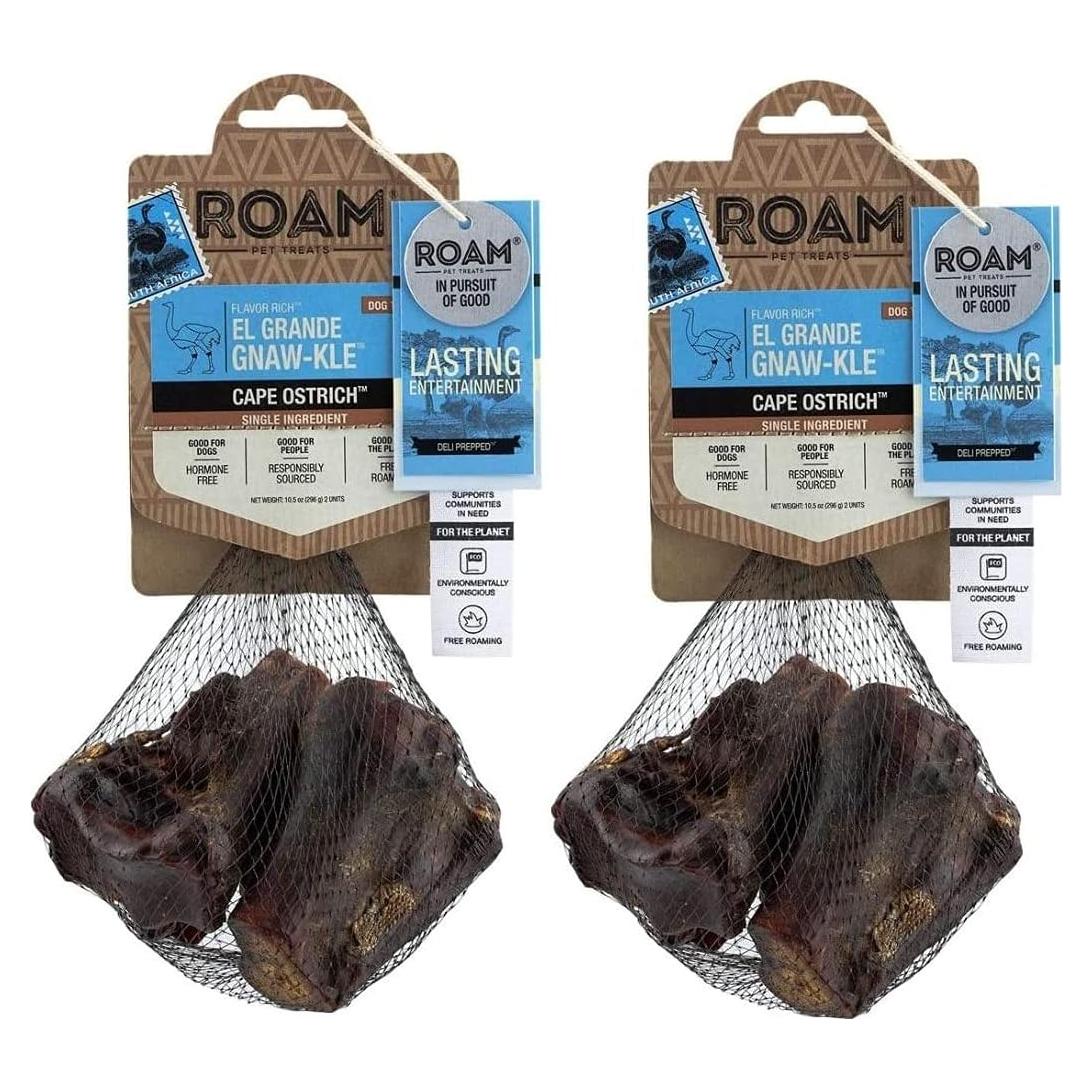 Huesos Gnaw-kle de Avestruz del Cabo ROAM - Paquete de 2 Grandes