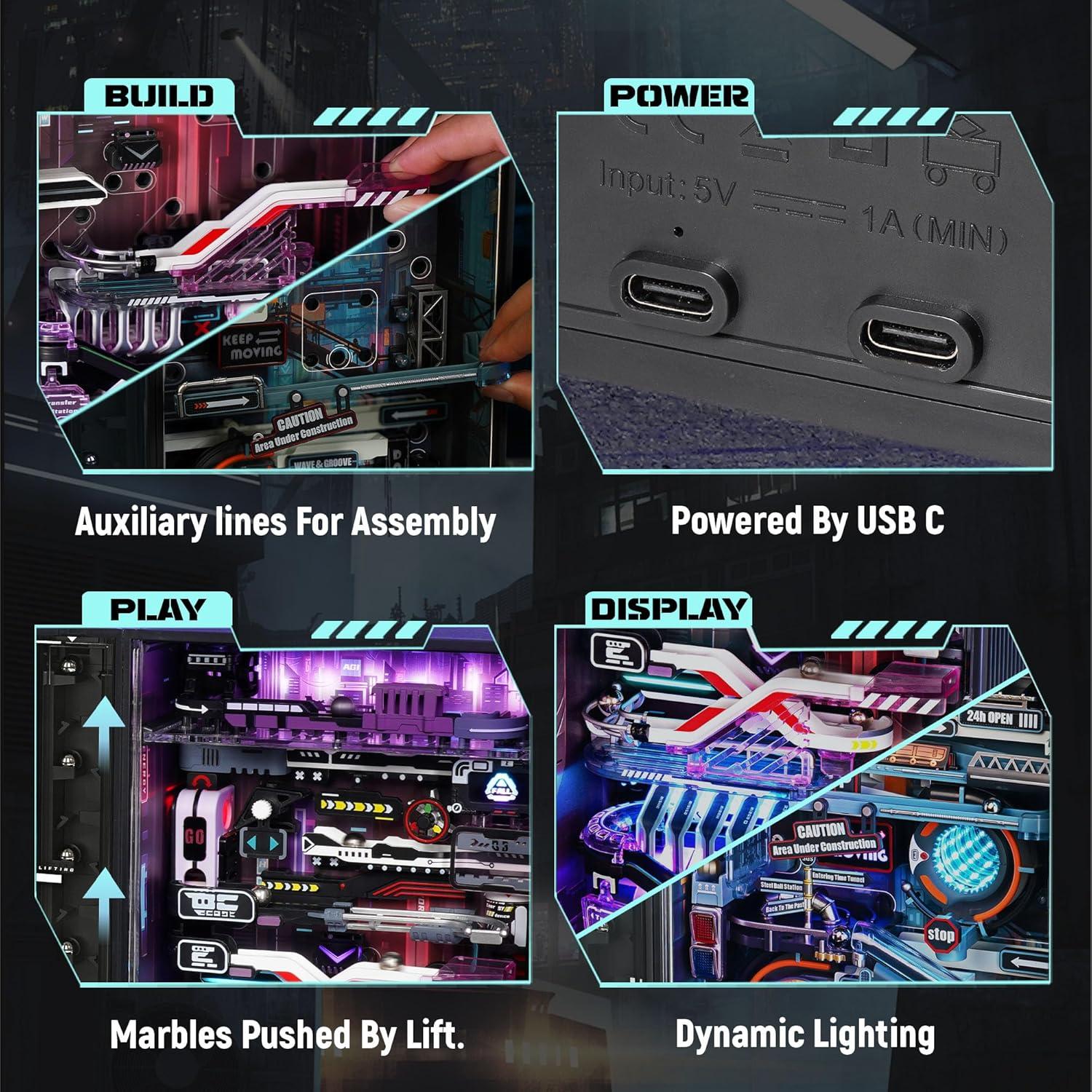 ROKR Kit de Carrera de Canicas 2 en 1 MR01S MR02S 3D