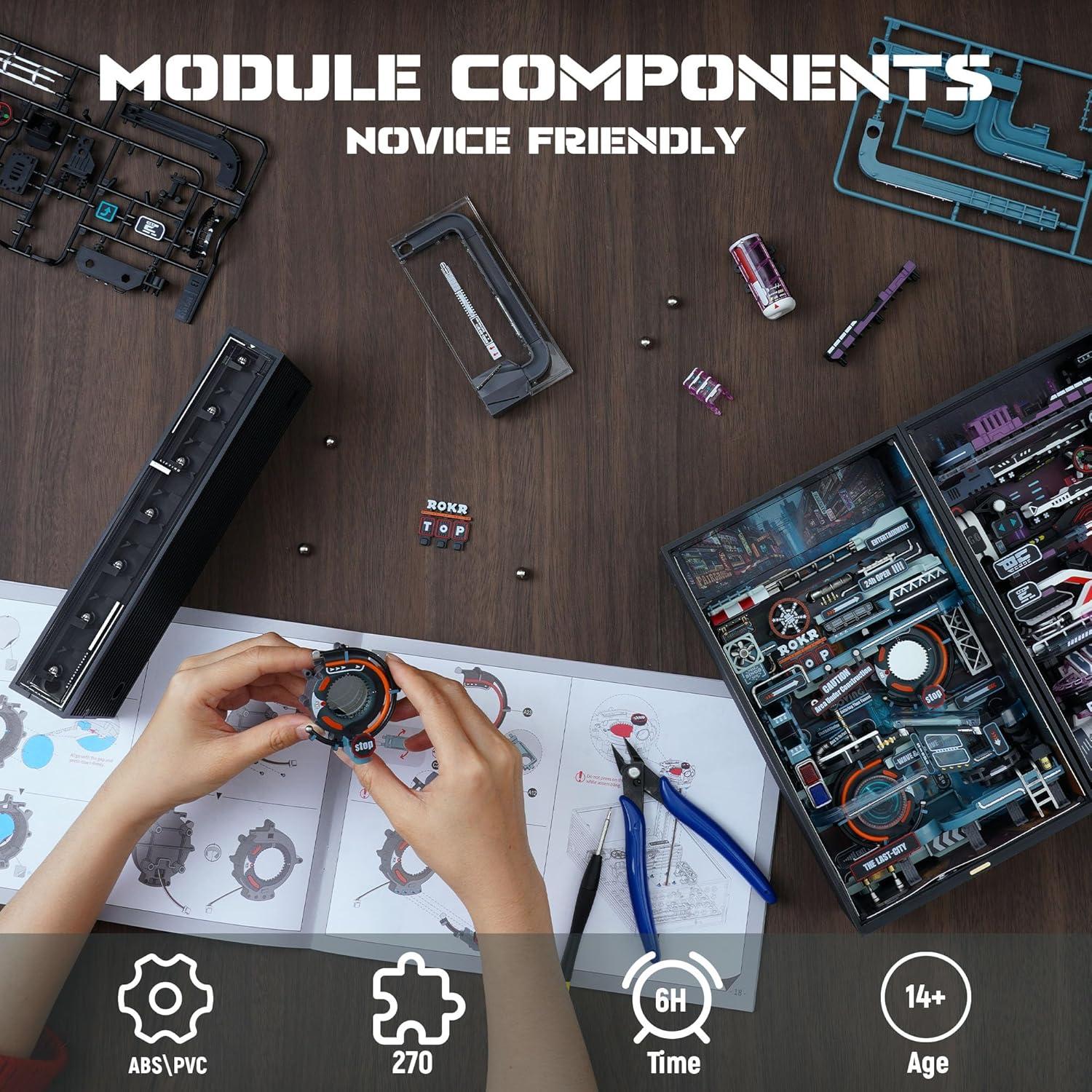 ROKR Kit de Carrera de Canicas 2 en 1 MR01S MR02S 3D