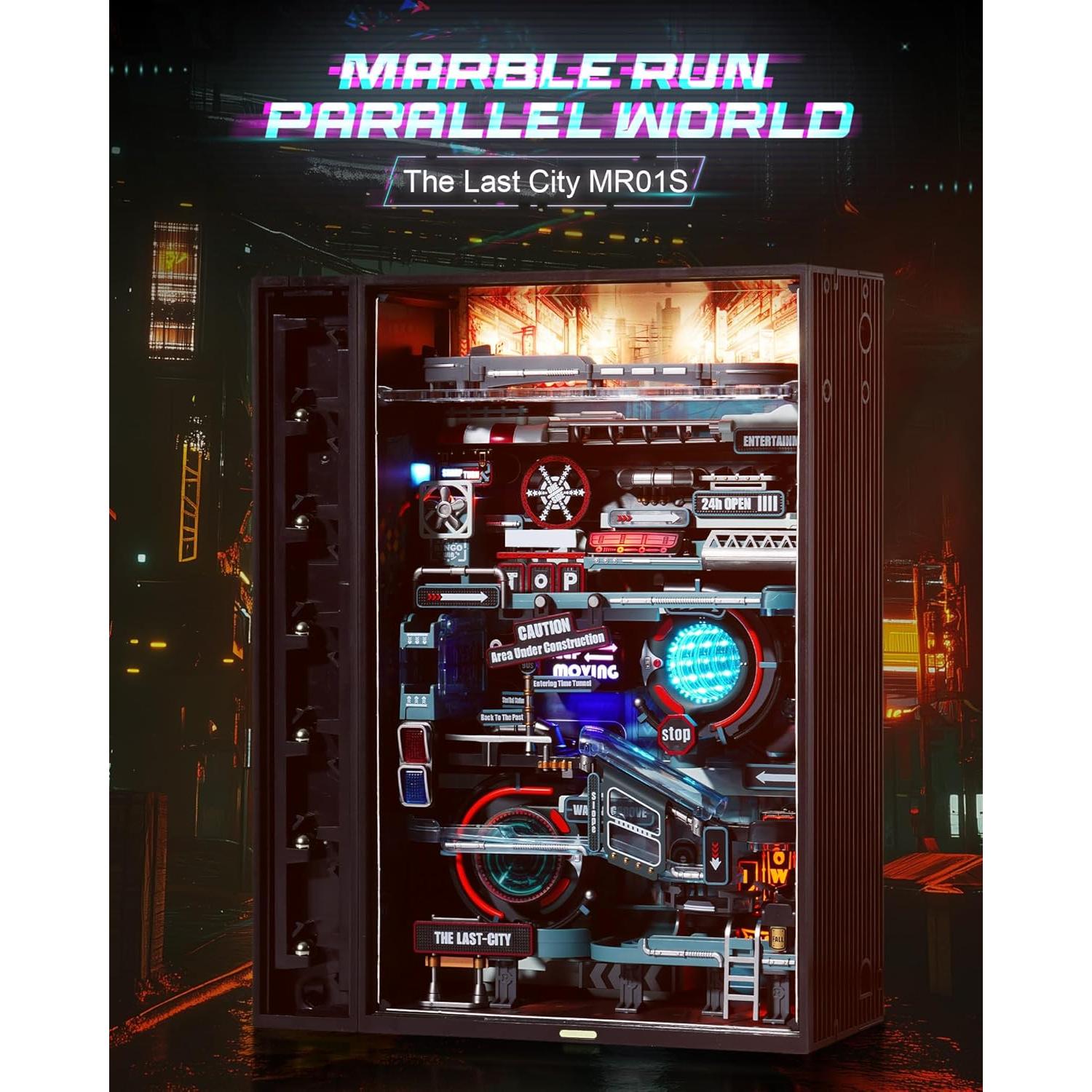 Kit de Puzzles 3D Carrera de Canicas Eléctrica Wowood 187 Piezas