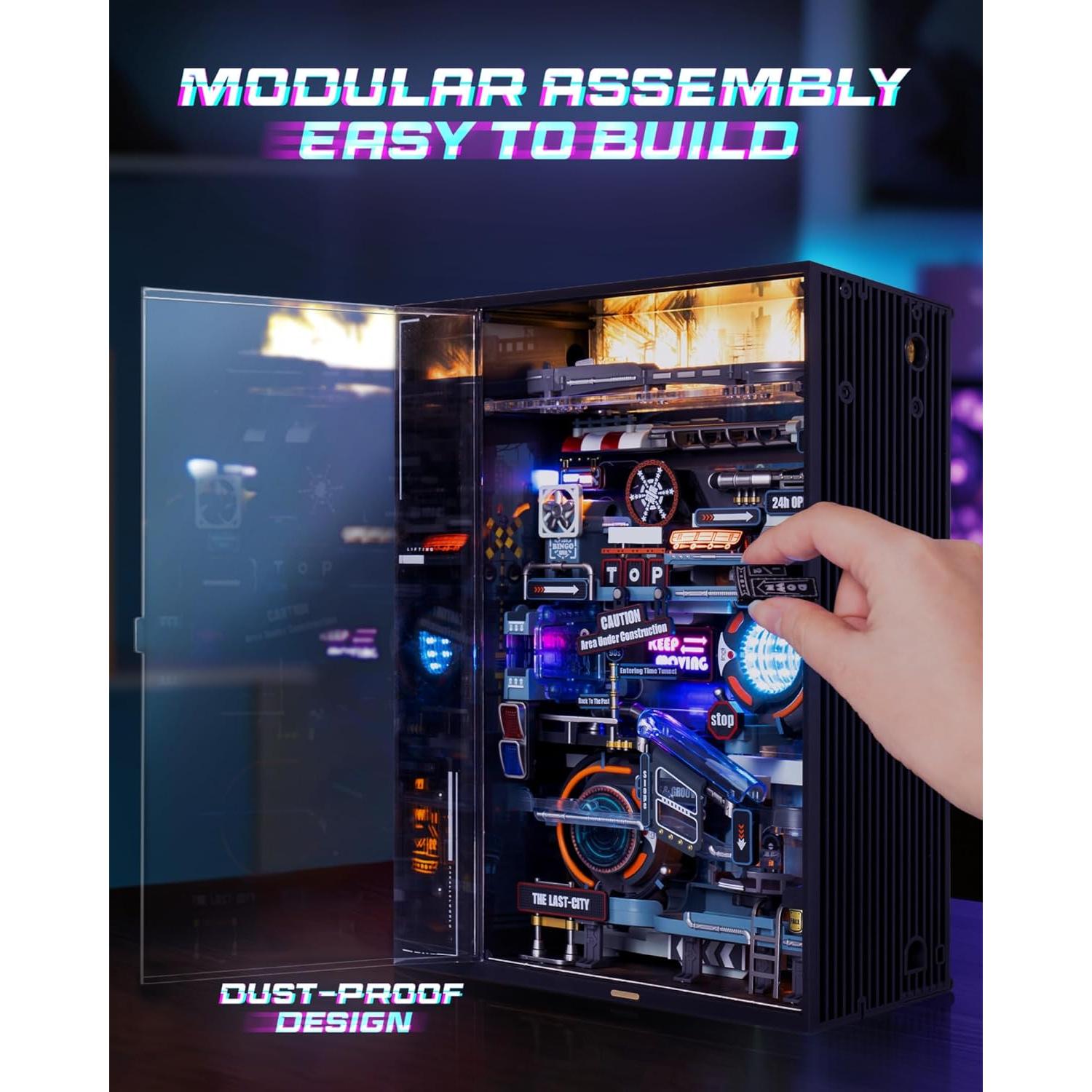 Kit de Puzzles 3D Carrera de Canicas Eléctrica Wowood 187 Piezas