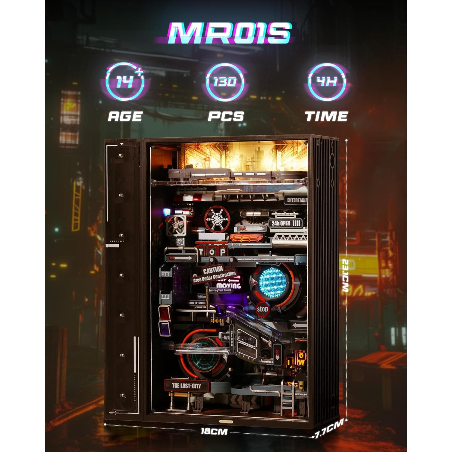 Kit de Puzzles 3D Carrera de Canicas Eléctrica Wowood 187 Piezas