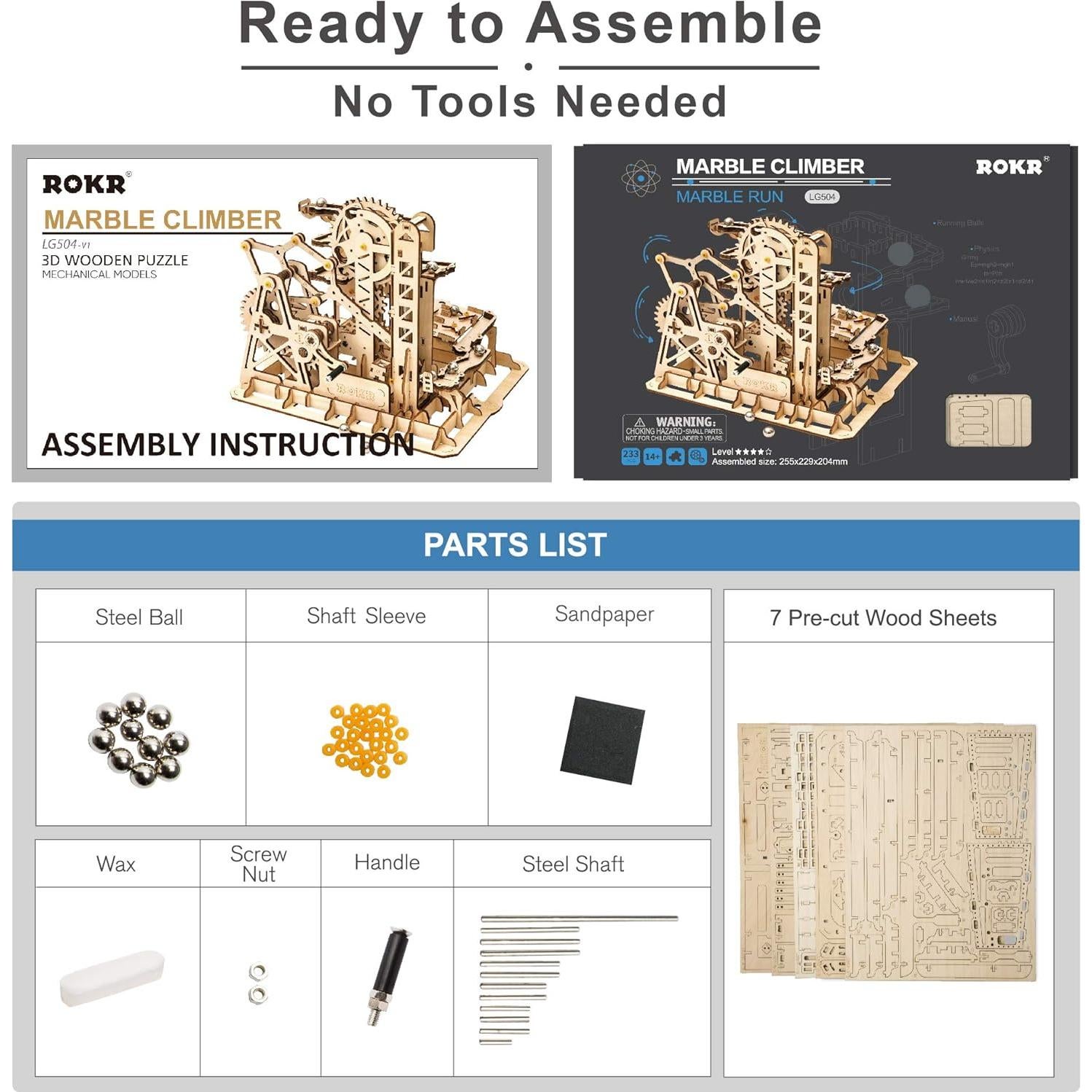 Rompecabezas 3D de Madera ROKR - Fortaleza DIY para Adultos y Niños